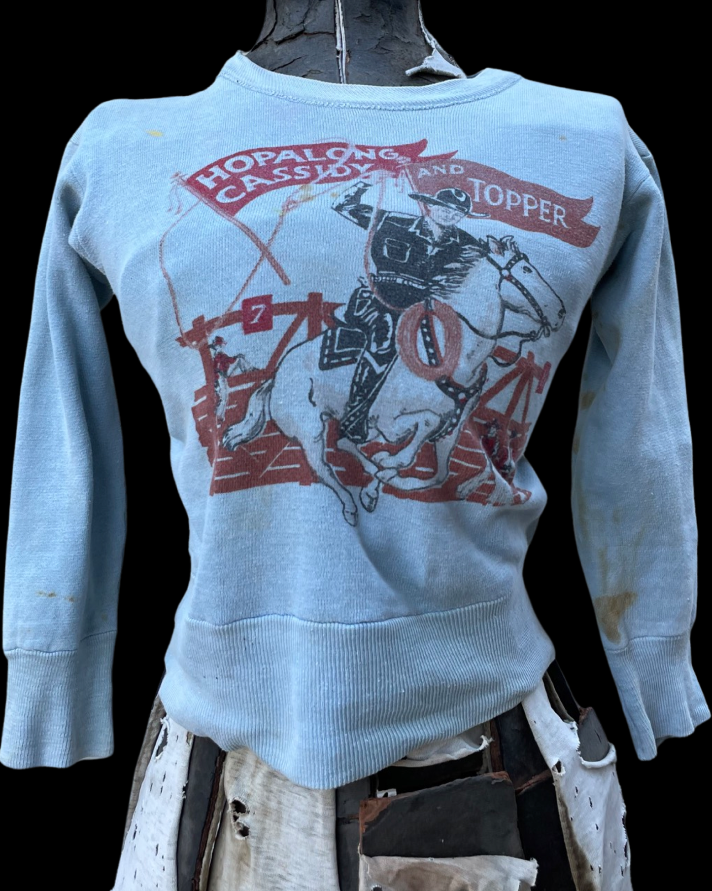 1950s Hopalong Cassidy & Topper Cropped Sweatshirt