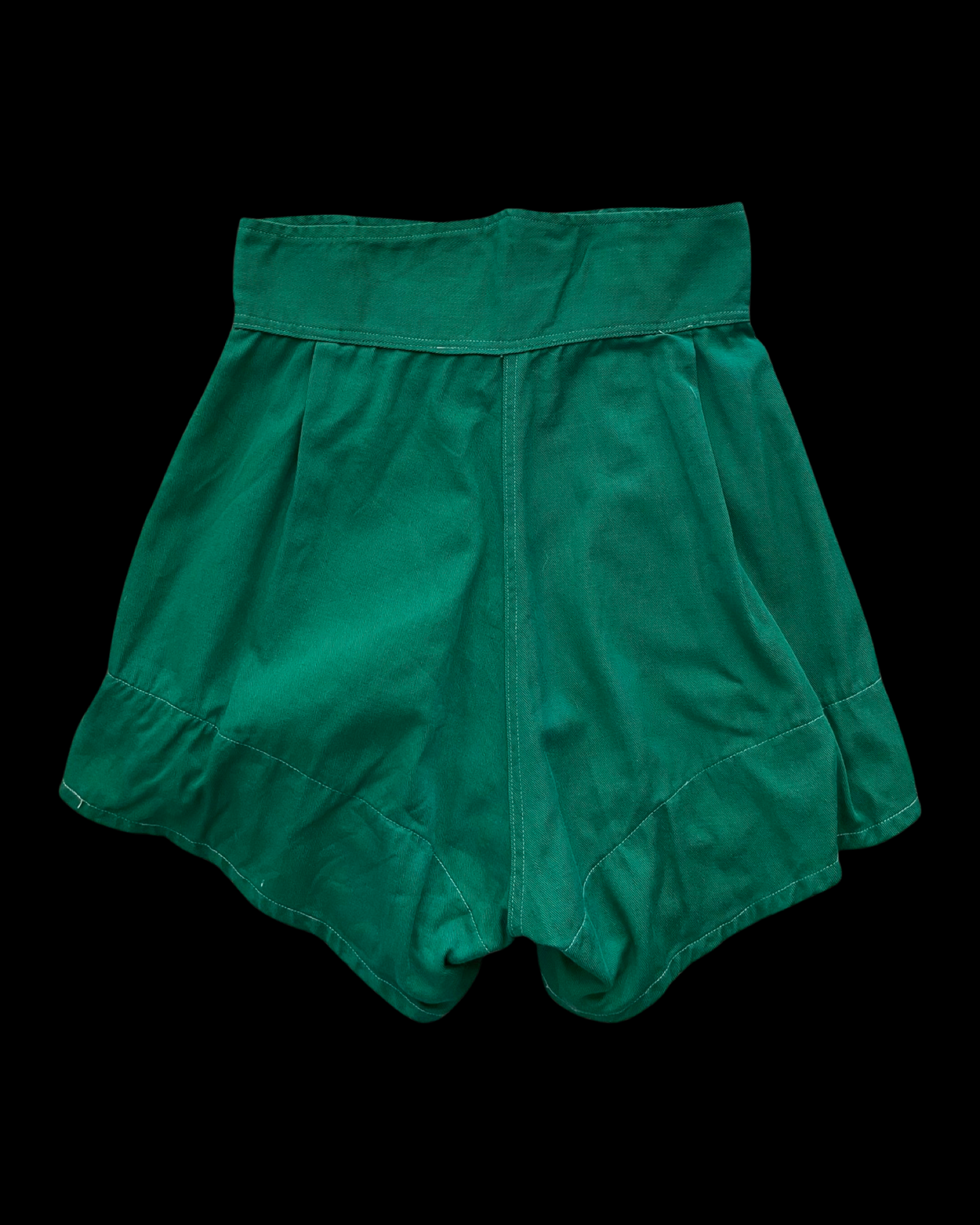 1940s Kelly Green Fall Front Sportswear Shorts