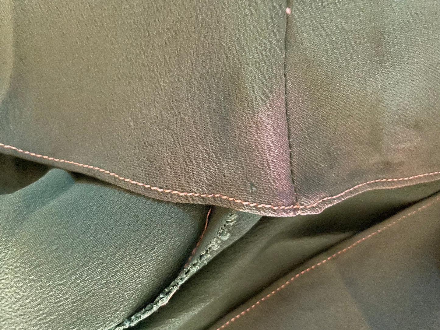 1930s Bias Cut Rayon Crepe Kelly Green Balloon Sleeve Dress