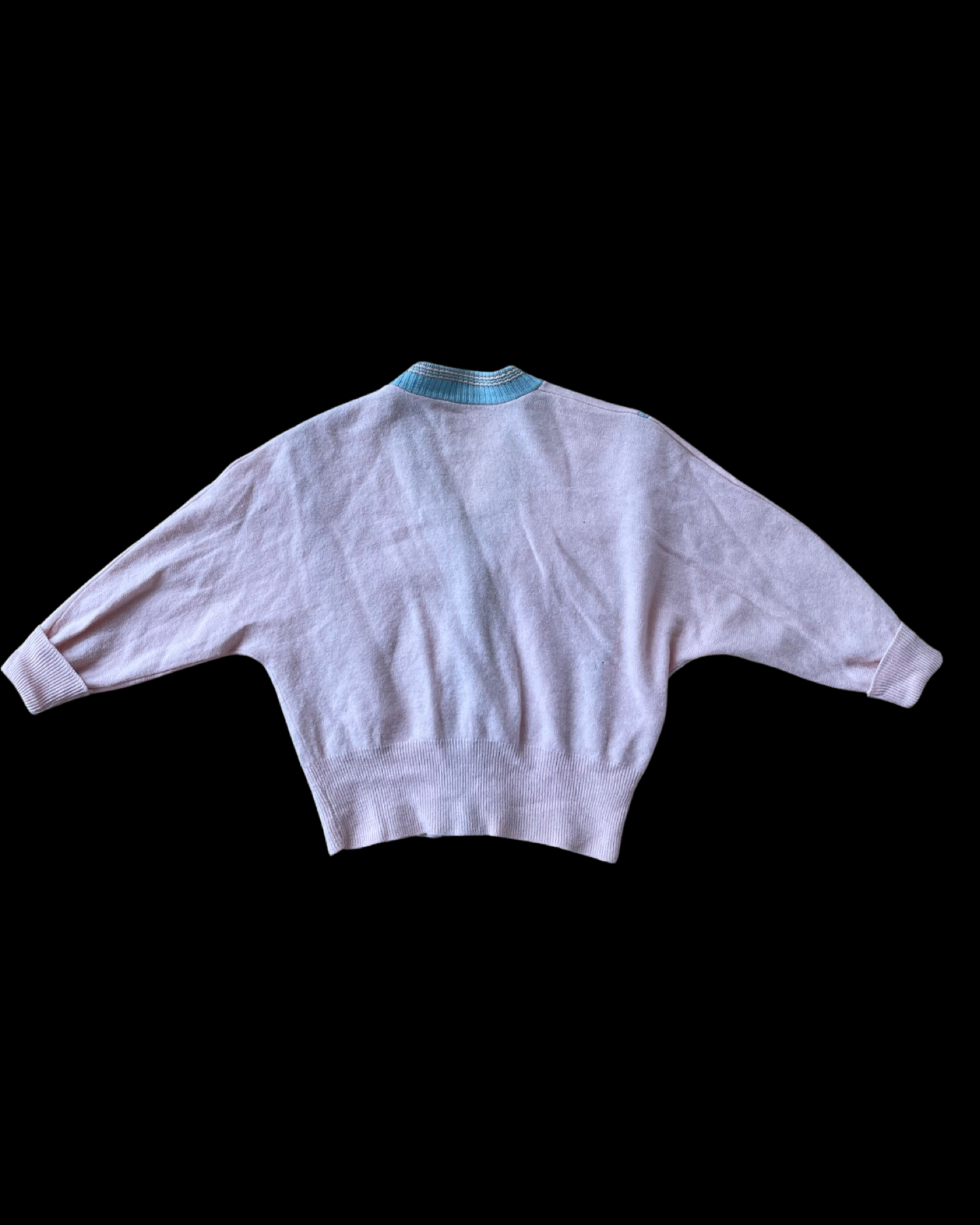 1940s Cropped Baby Pink Knit Cardigan