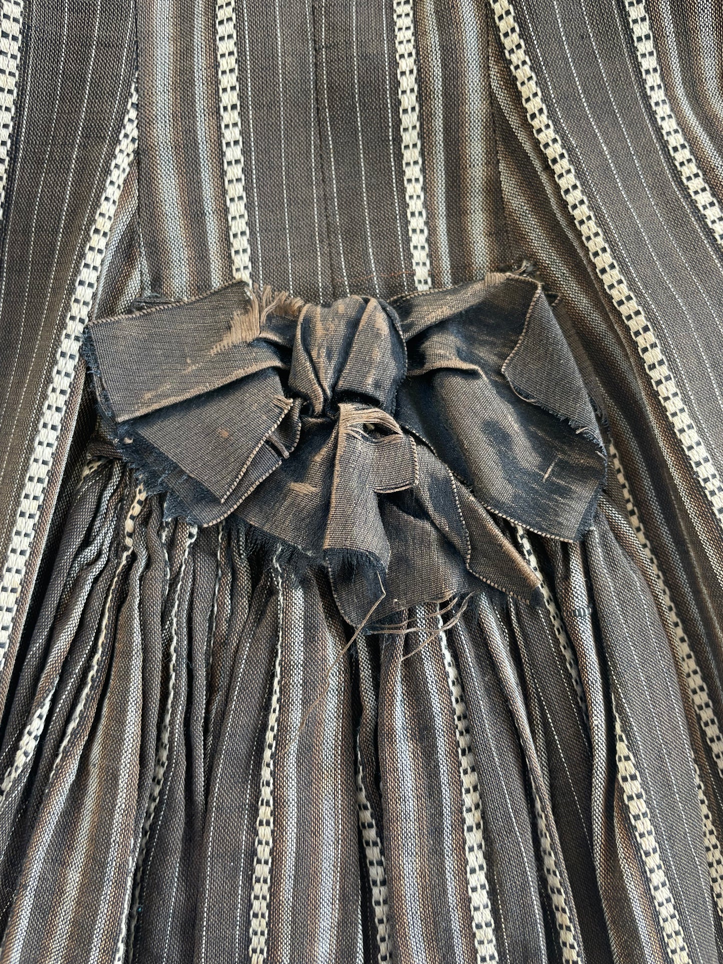 1880s Striped Calico Day Dress