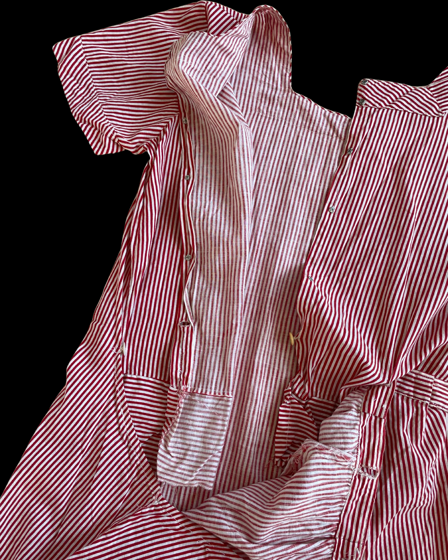 Early 20th Century Candy Striped Cotton Swim/ Playsuit