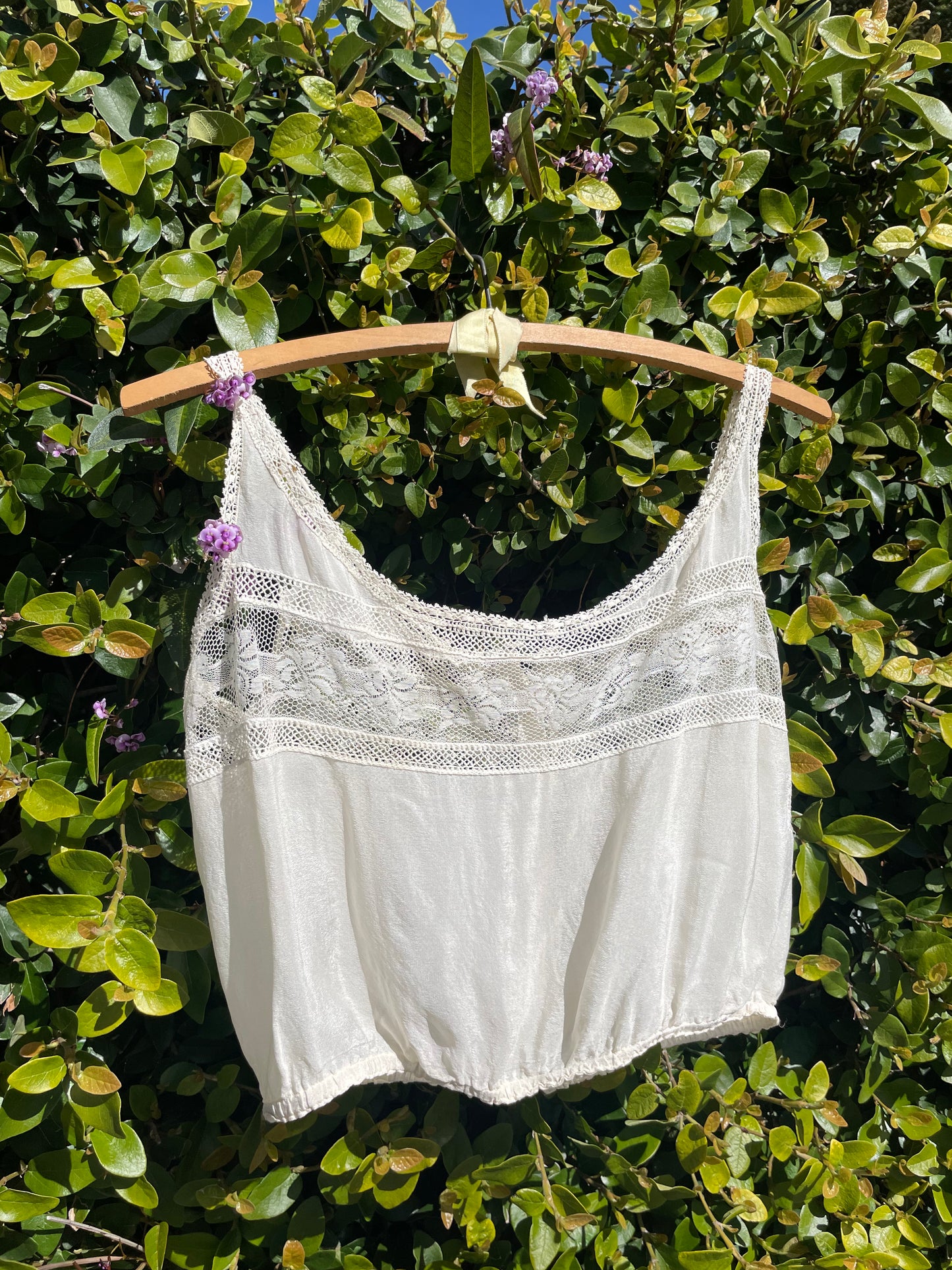 Edwardian Silk Crepe Lace Yoke Corset Cover