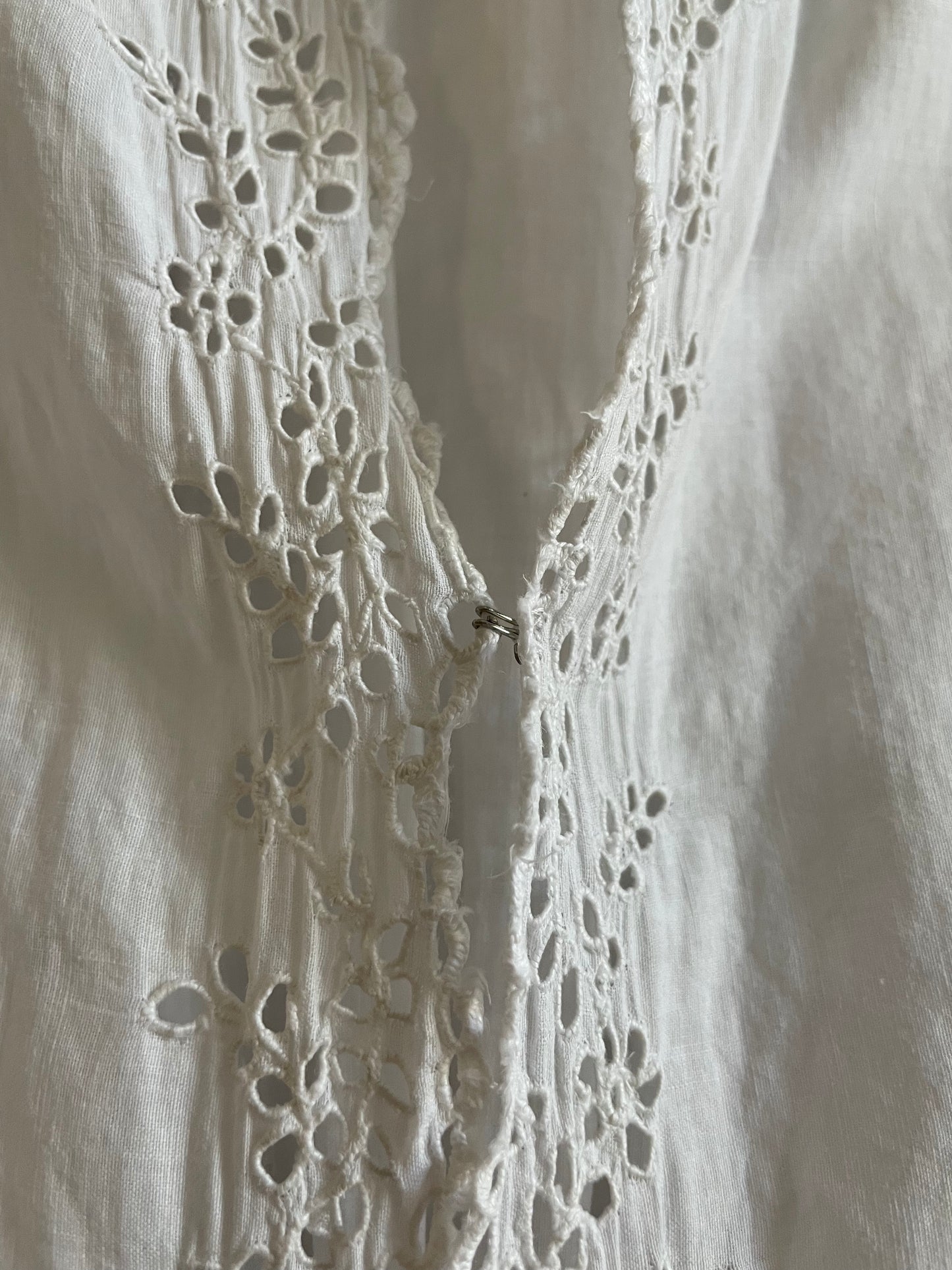 Antique Victorian Cotton Eyelet Trained Trousseau