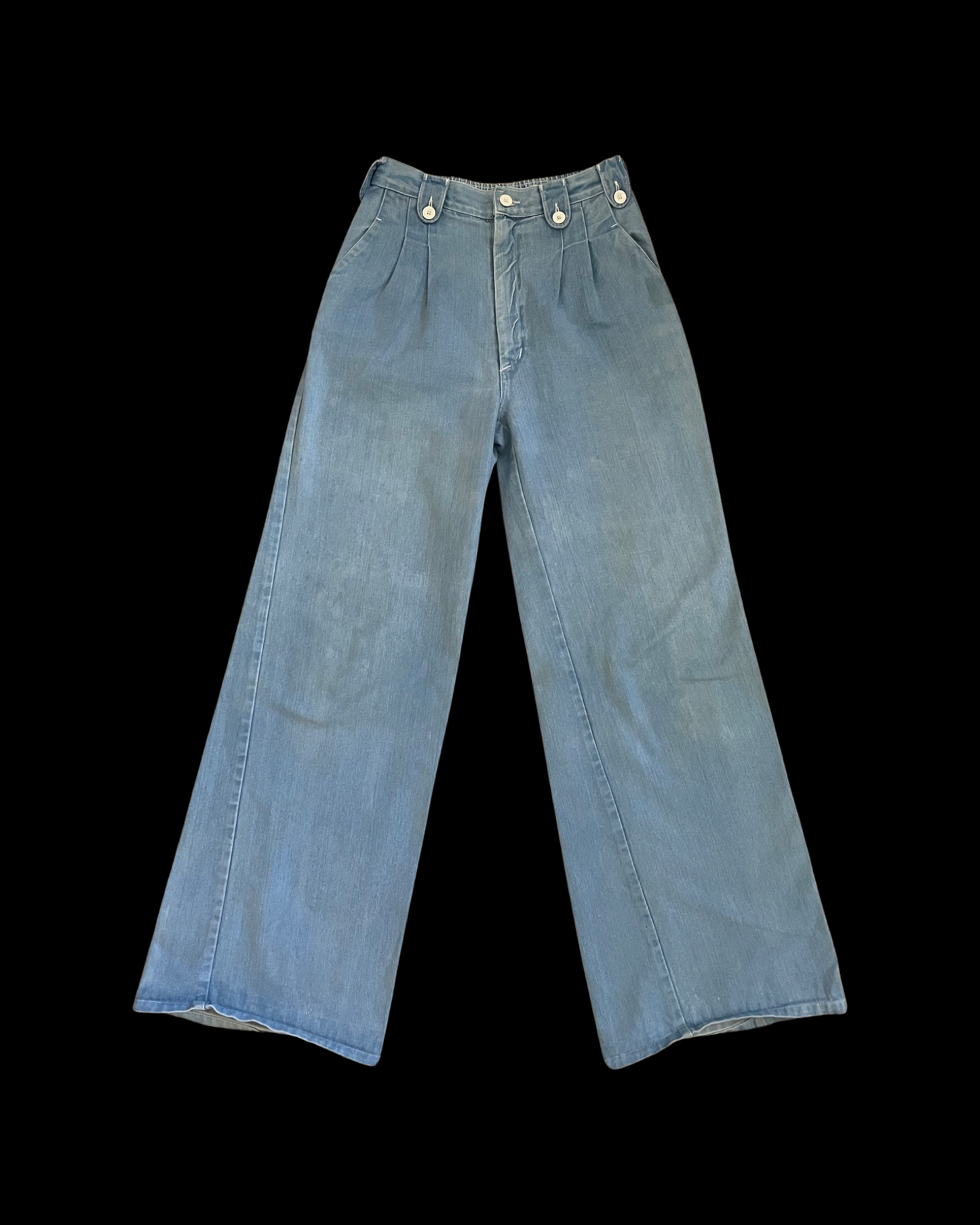 1970s Light Wash Wide Leg Jeans