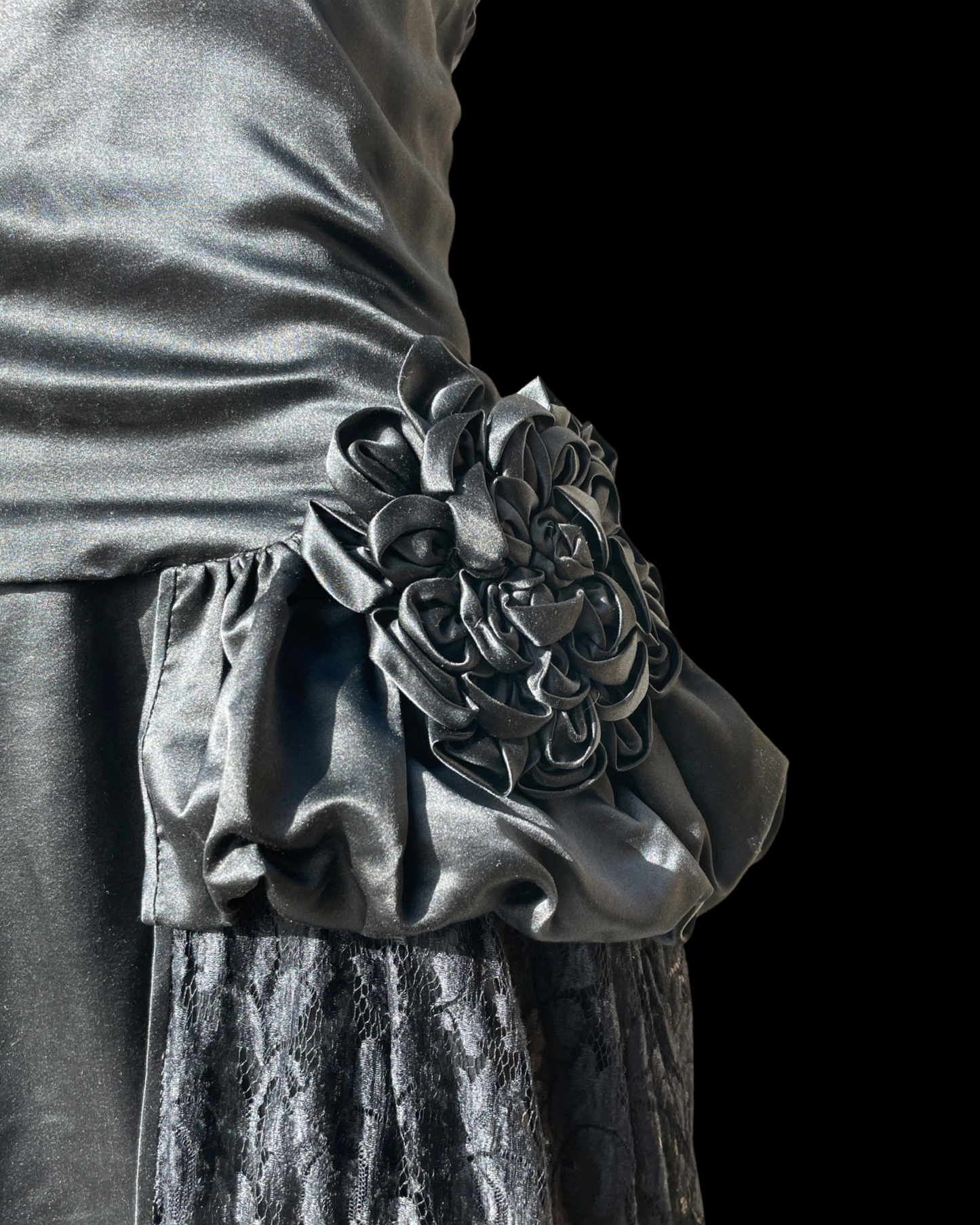 1920s Robe De Style Silk Satin Lace Dress