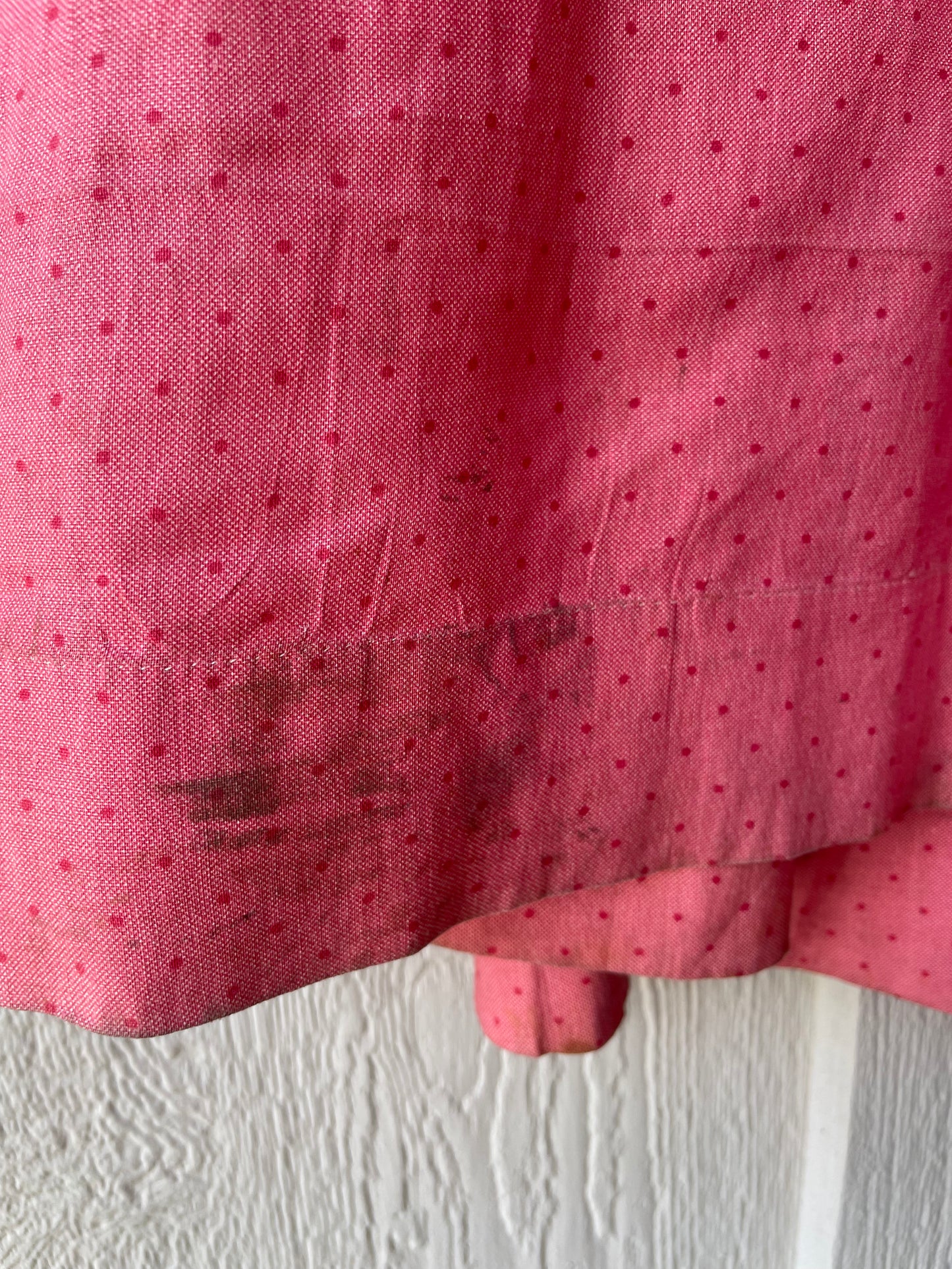 Late 1800s Cinnamon Pink Calico Wrapper Gown