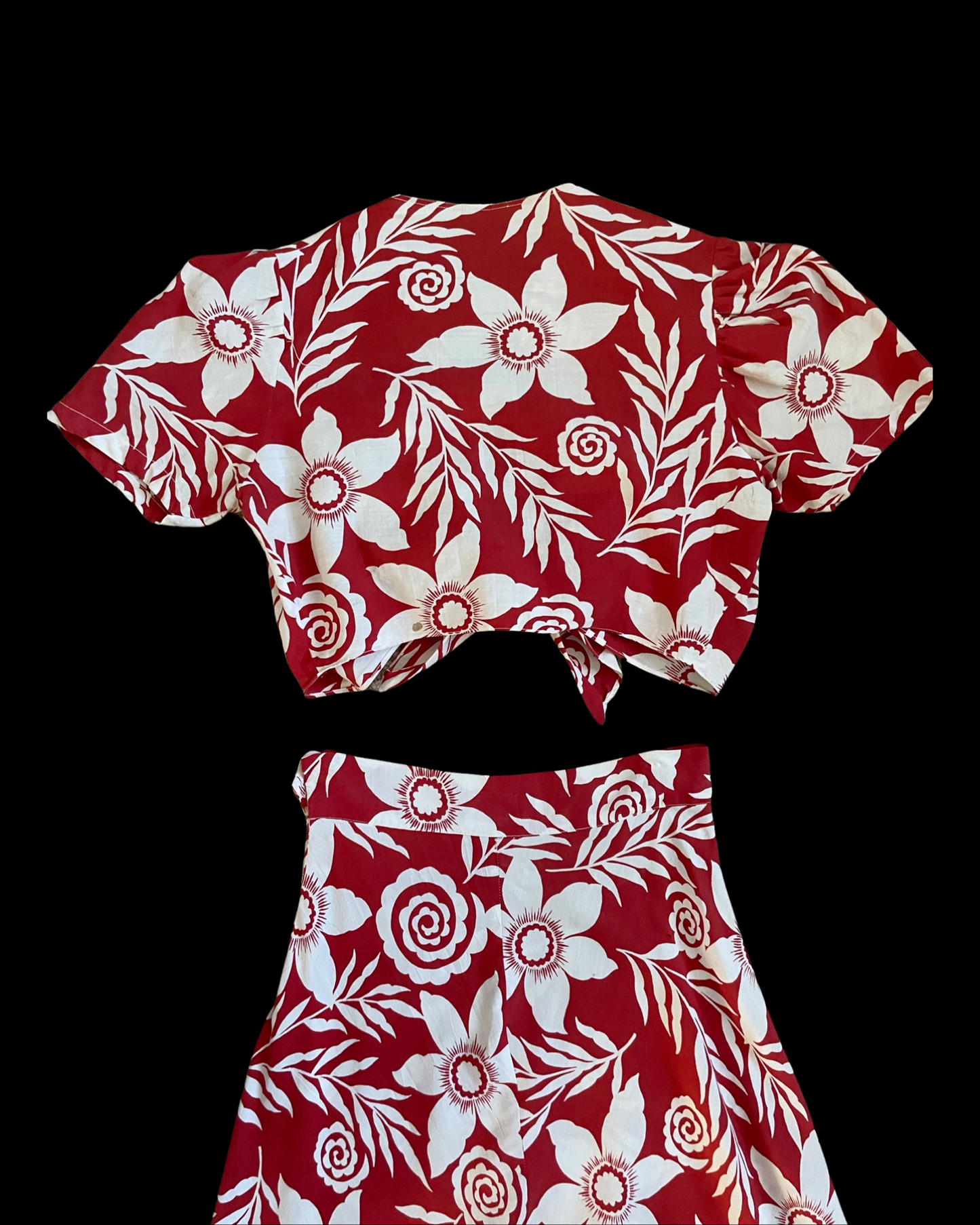 Reserved 1940s Rayon Tropical Two Piece Pant Set