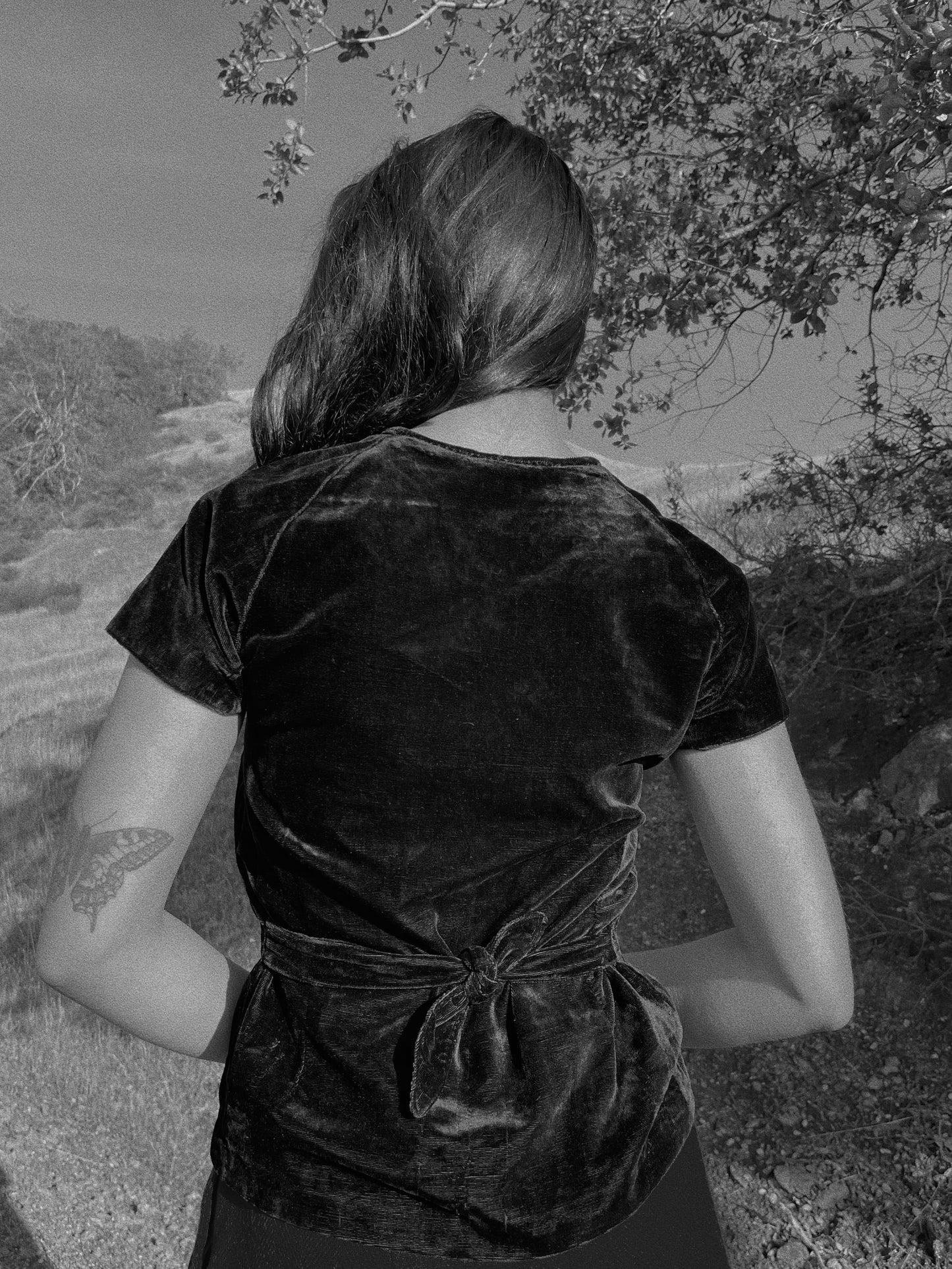 1930s Velveteen Envelope Pocket Blouse