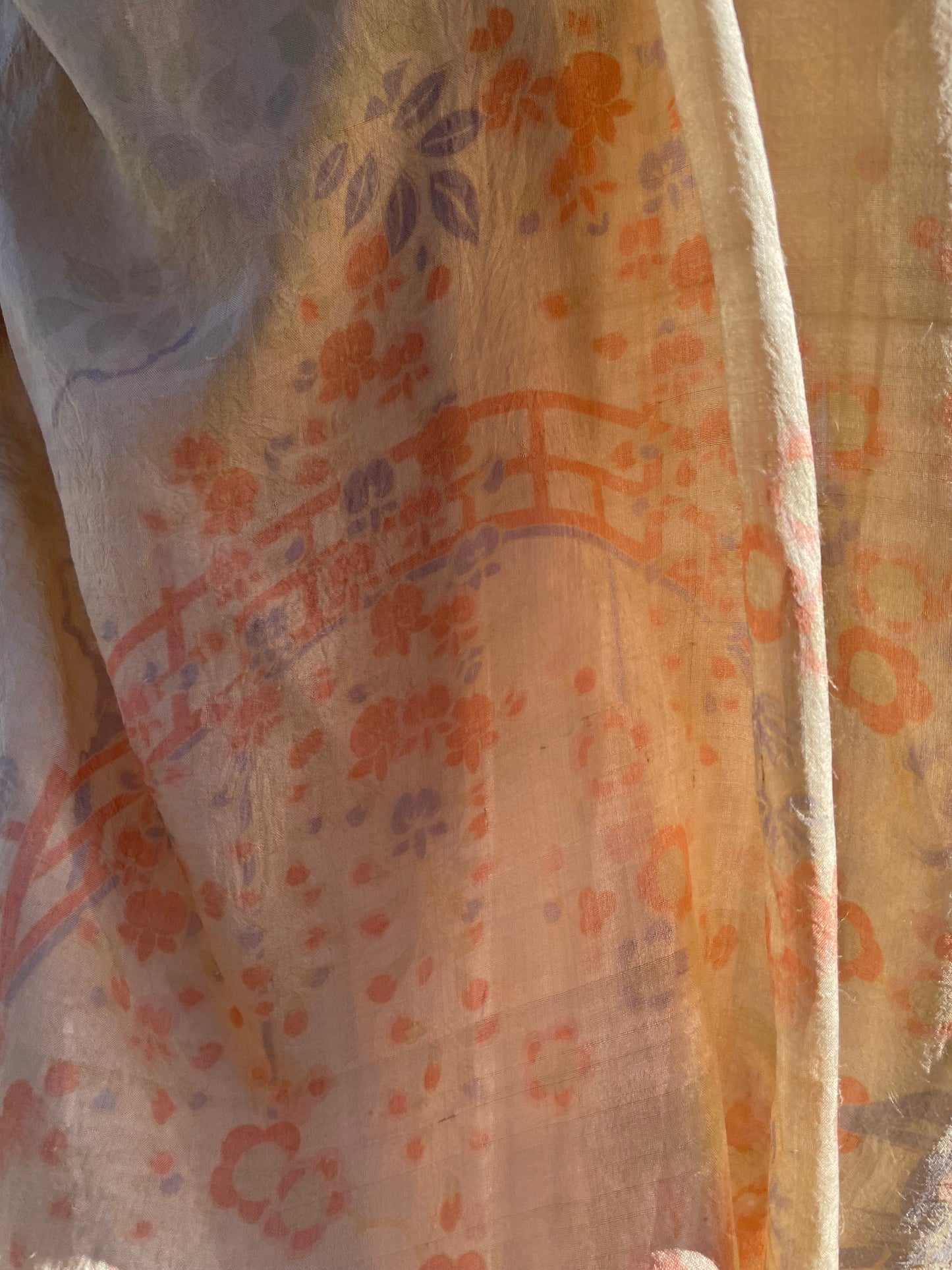 1920s Pastel Pongee Silk Dressing Gown Robe
