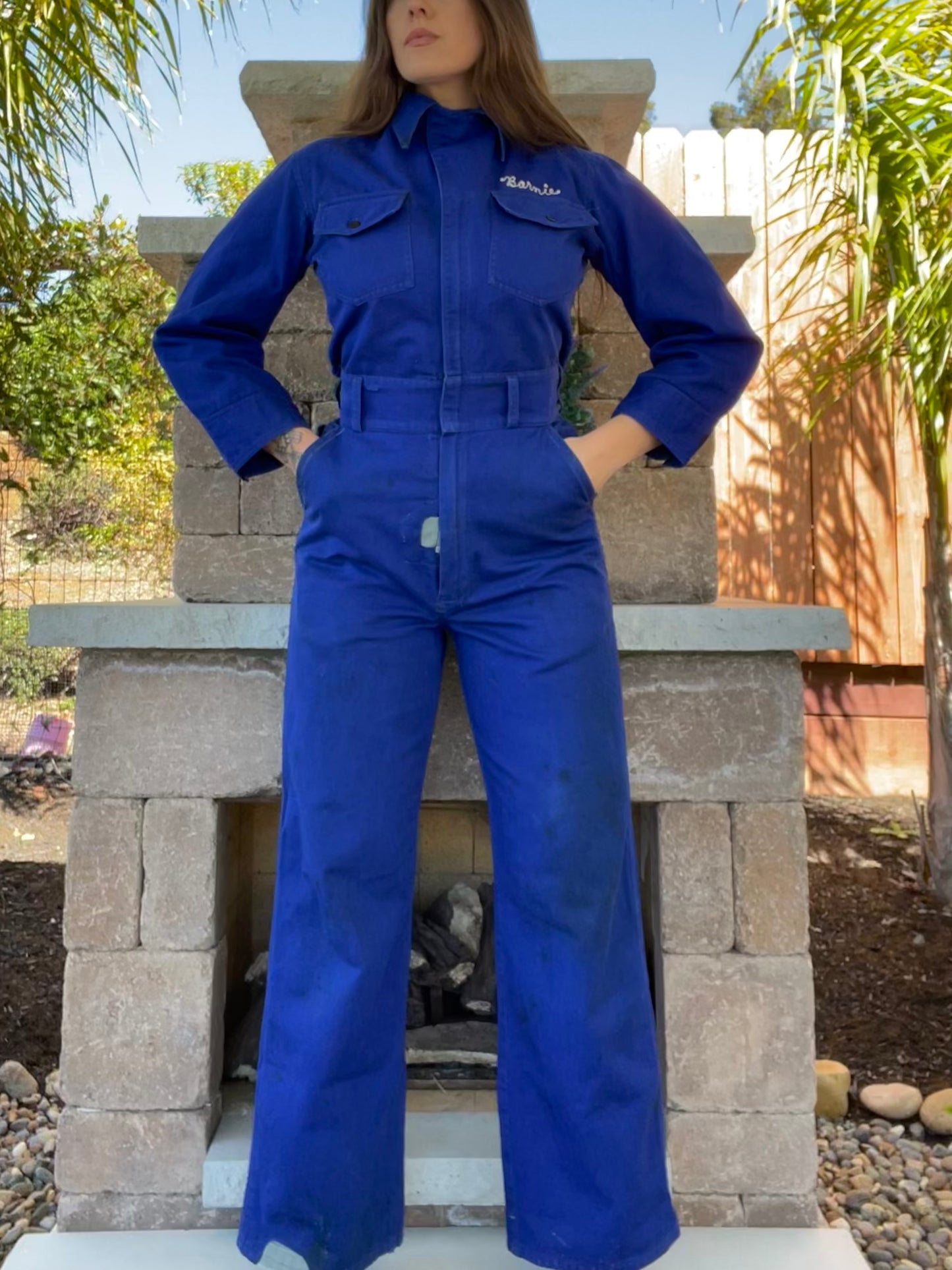 RARE ‘Barnie’( His + Hers ) Chainstiched 1930s/1940s Indigo Motorcycle Coveralls