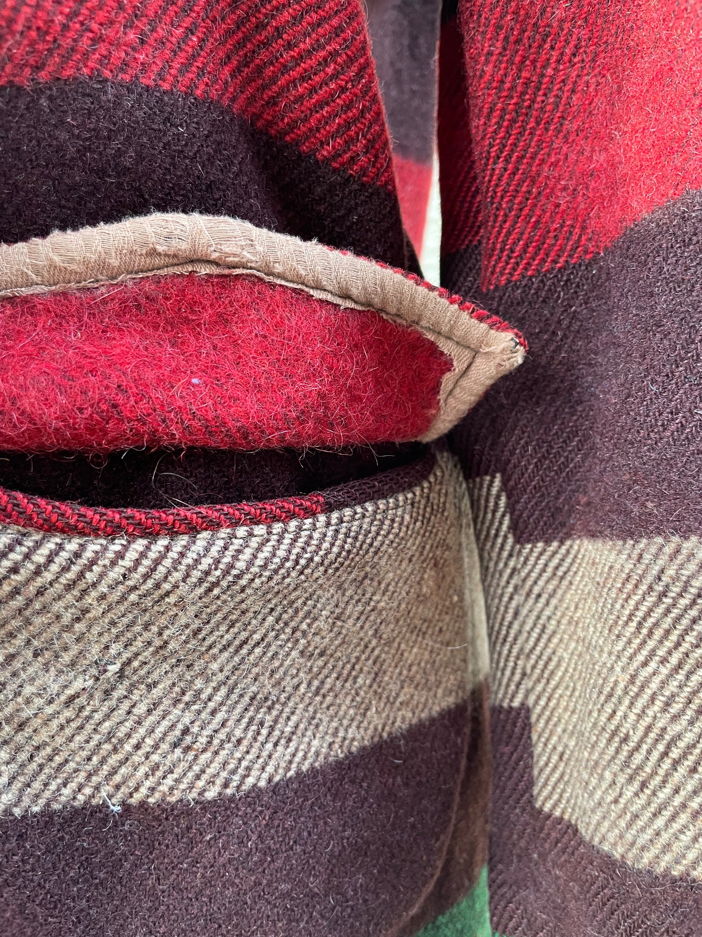 1930s Double Breasted Mackinaw Striped Wool Blanket Jacket