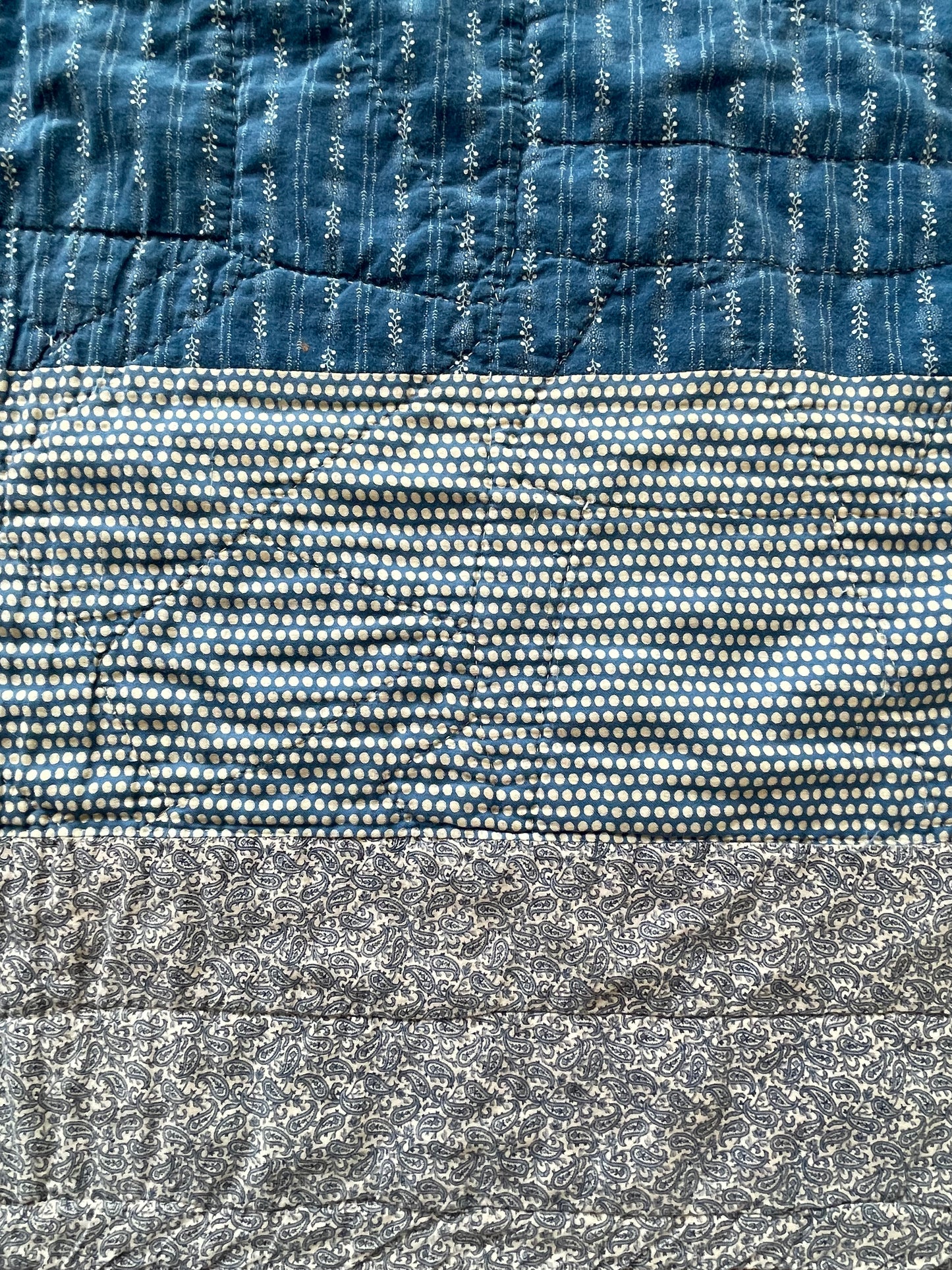 Antique 19th Century Folk Art Cotton Crazy Quilt