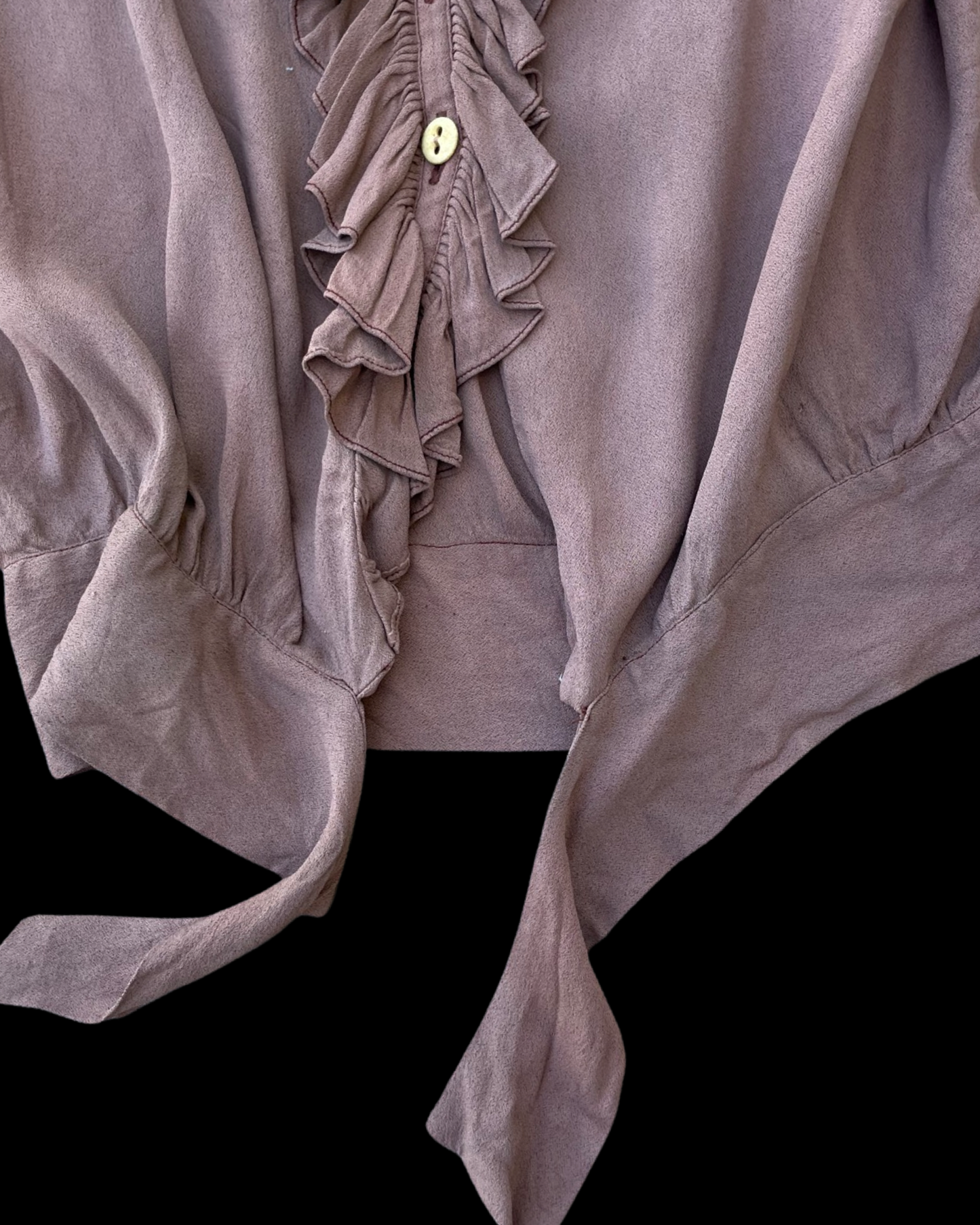 1930s Rayon Crepe Ruffle Blouse