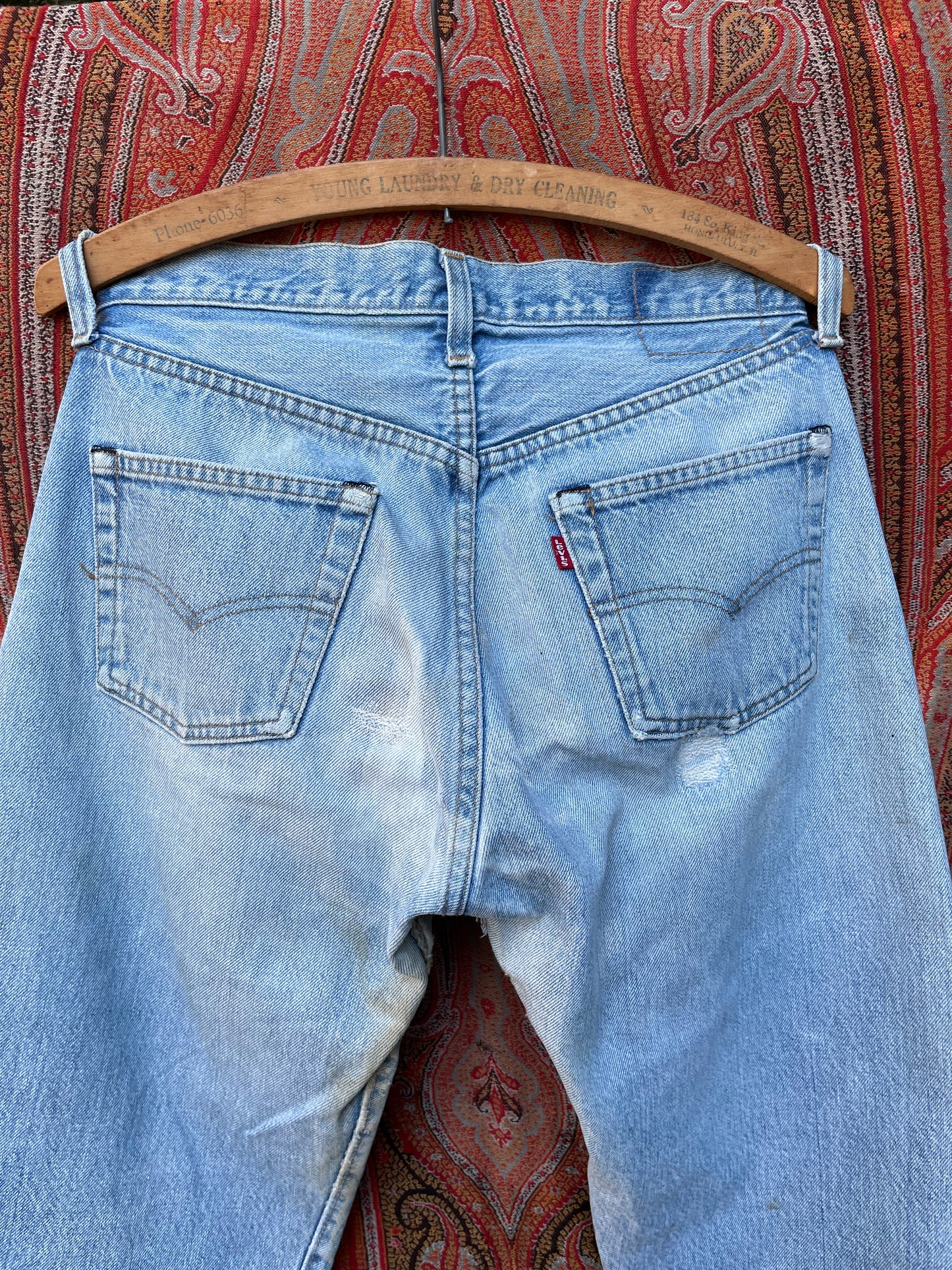 1980s Selvedge Distressed 501 Levis