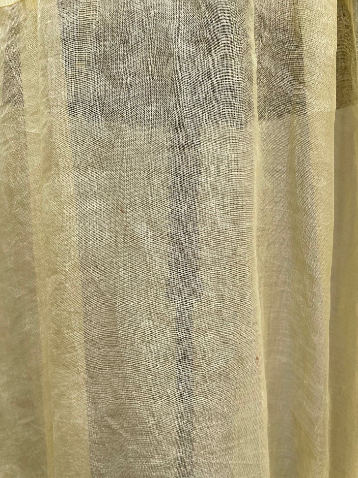1930s/40s Baby Yellow Organdy Maxi Dress