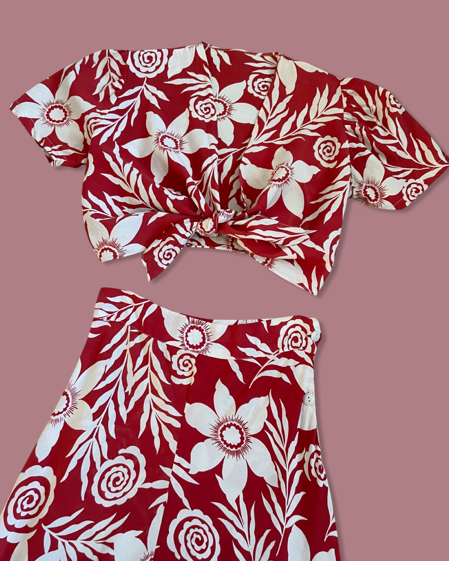 Reserved 1940s Rayon Tropical Two Piece Pant Set