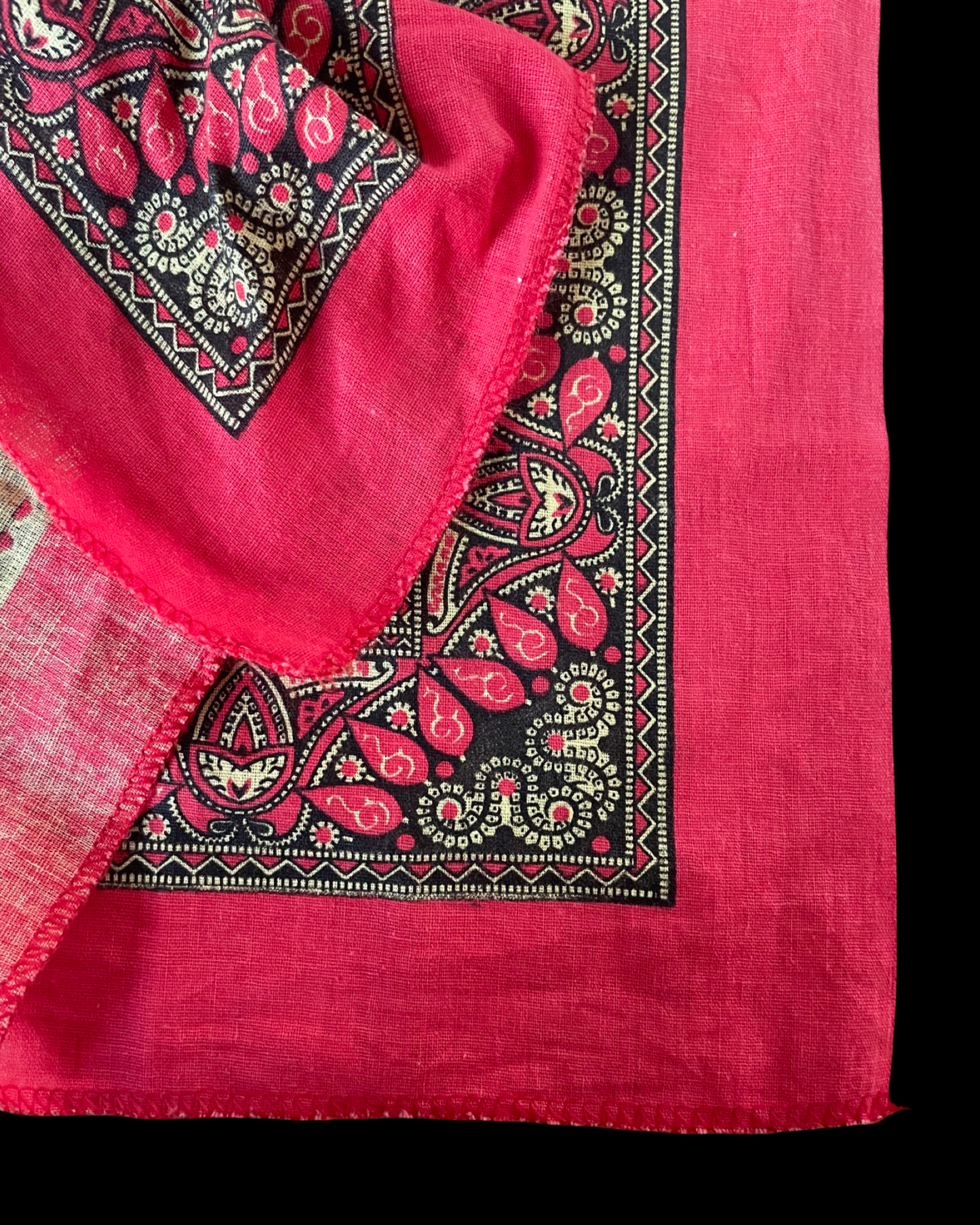Antique Paisley Turkey Red Selvedge Bandana