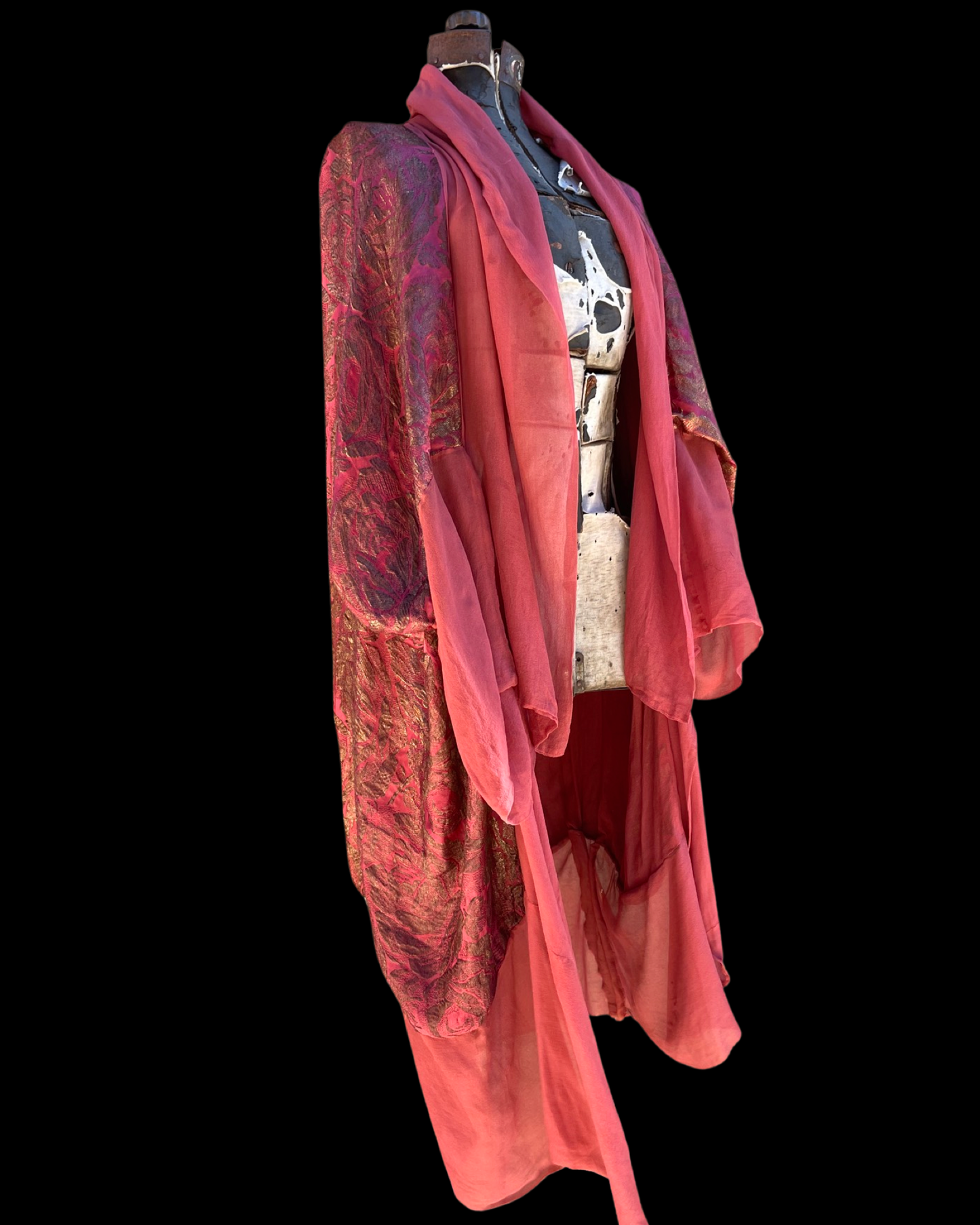 1920s Gold Lamé & Chiffon Cocoon Cape