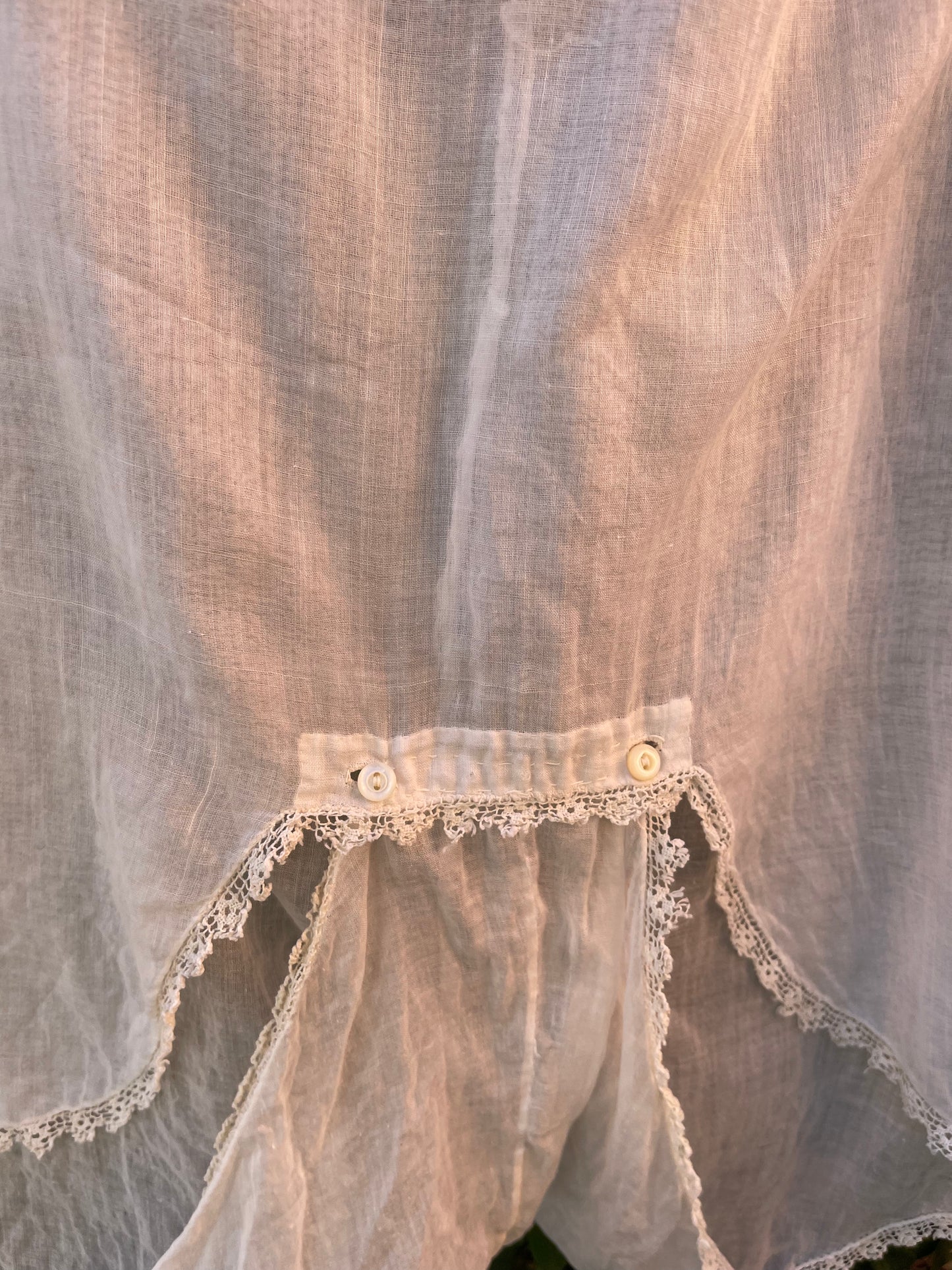 Antique Batiste Cotton Lace Step In Romper