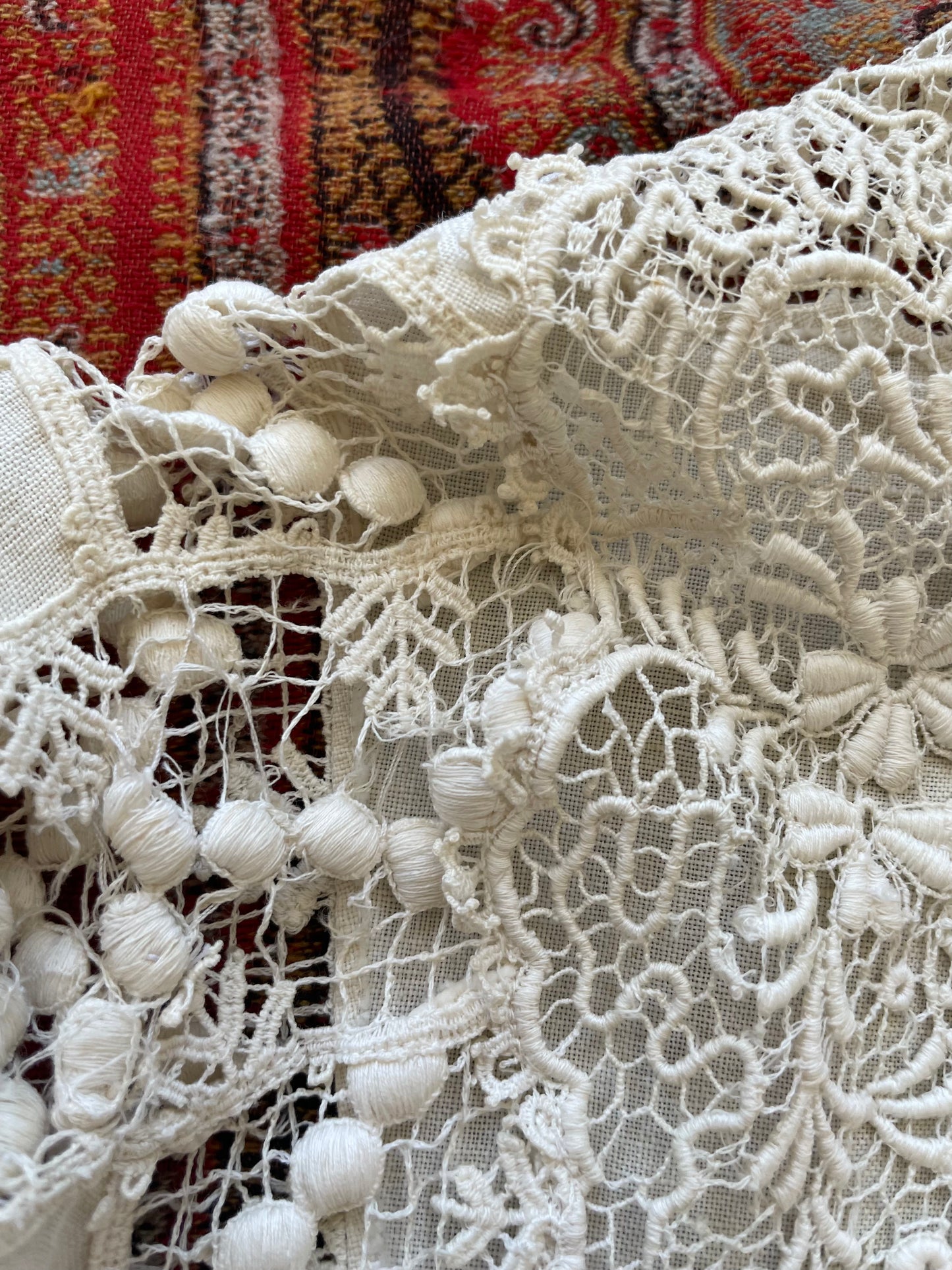 Rare 1890s Lace & Linen Mutton Sleeve Coat