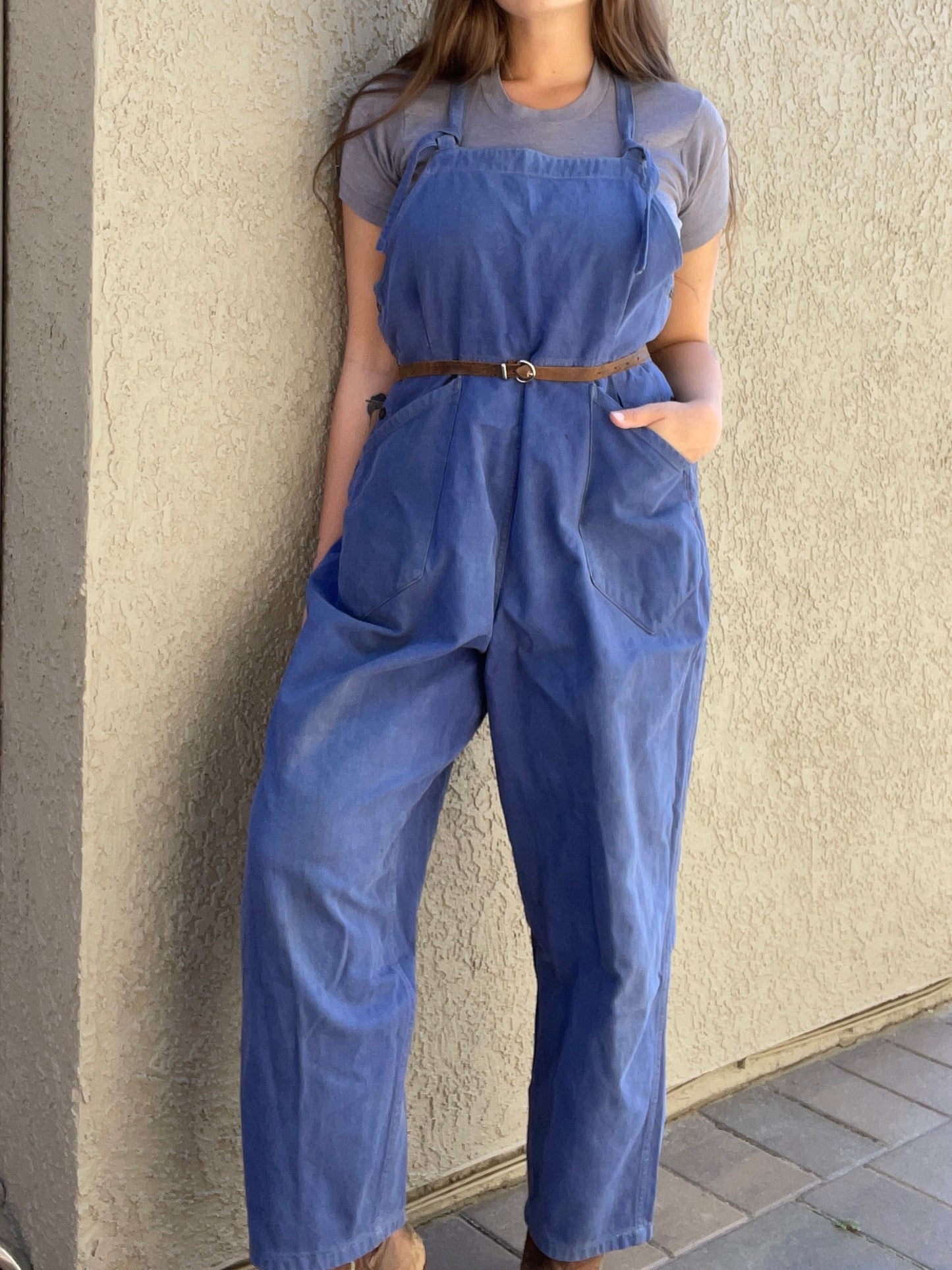 Rare 1940s French Double Side Button Ladies Overalls