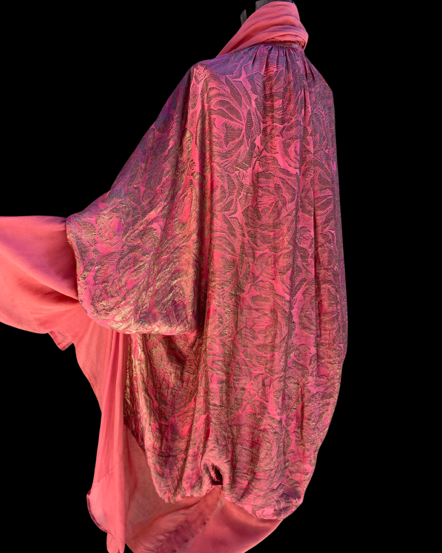 1920s Gold Lamé & Chiffon Cocoon Cape