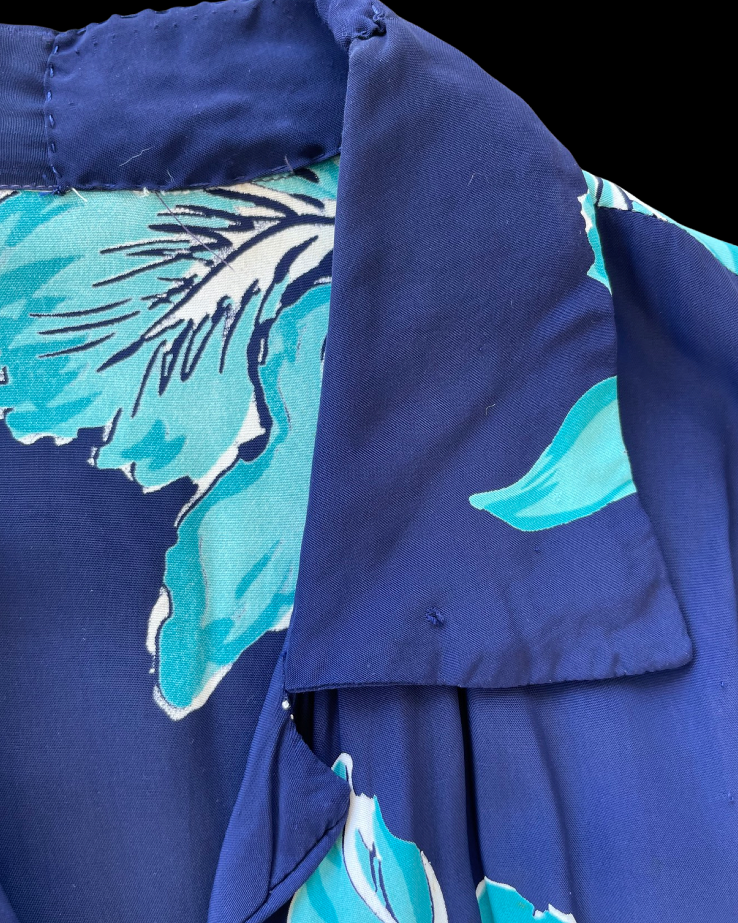 Rare 1940s Cold Rayon Floral Zip Front Palazzo Jumpsuit