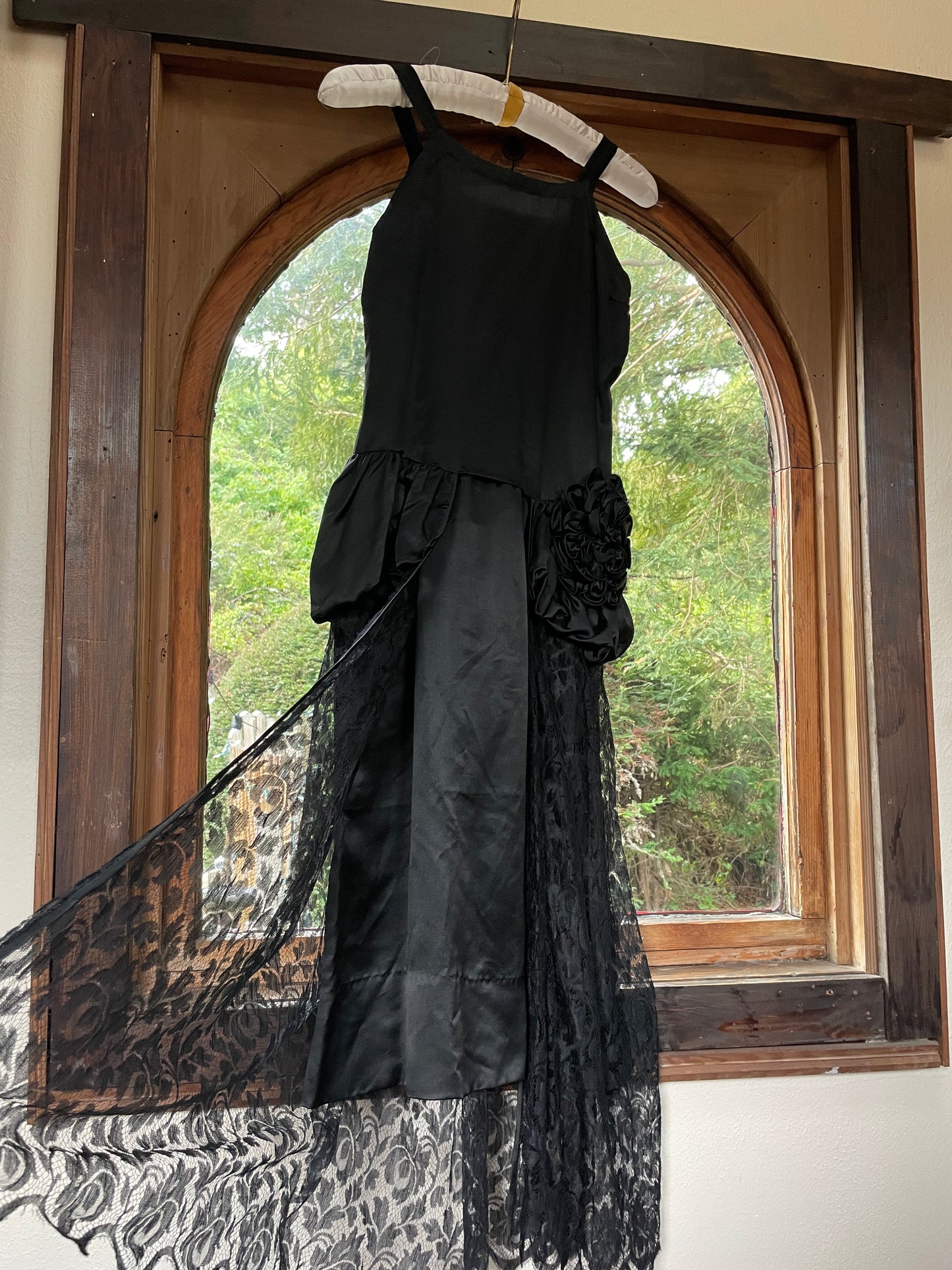 1920s Robe De Style Silk Satin Lace Dress