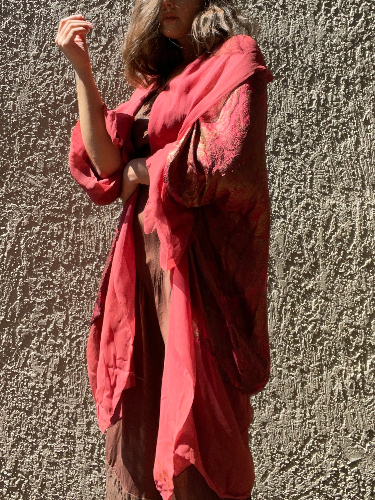 1920s Gold Lamé & Chiffon Cocoon Cape