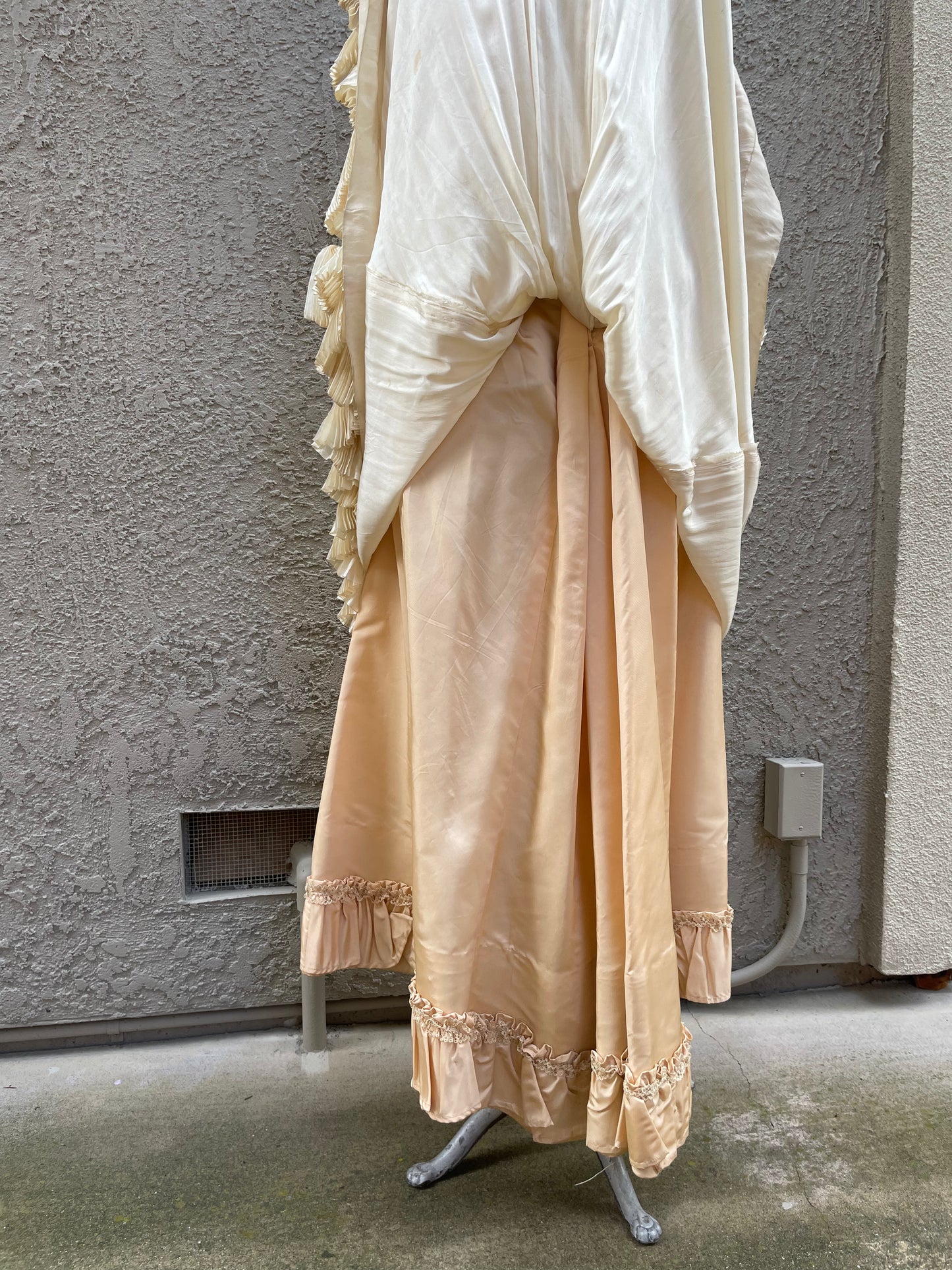 Rare 1890-1900s Two Piece Silk Wedding Ensemble Gown Jacket