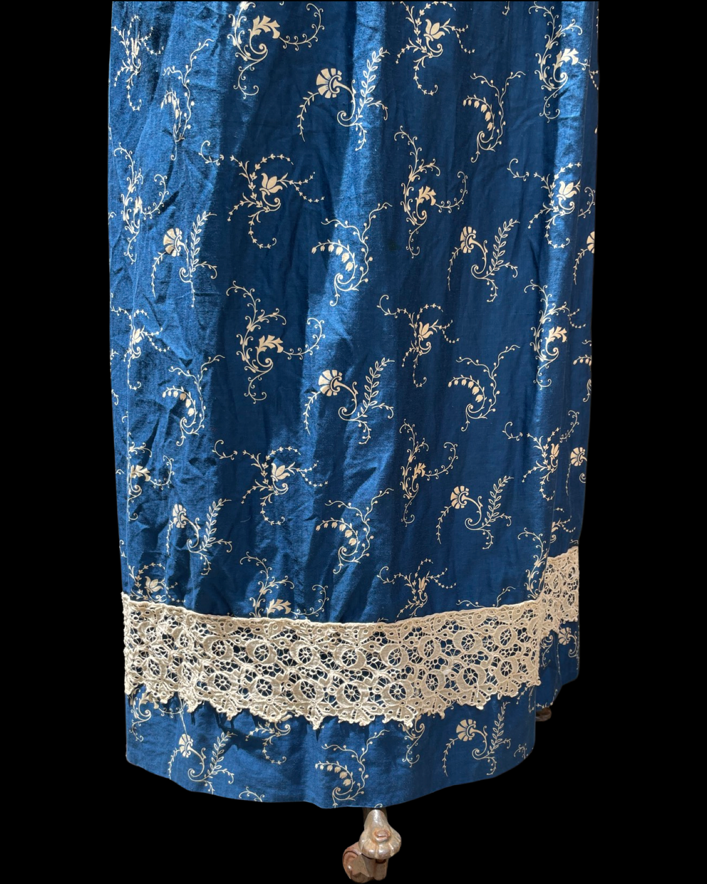 1890s Indigo Printed Cotton Dress
