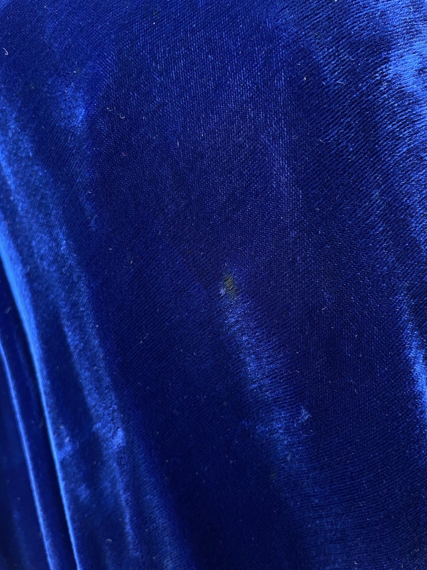 1940s Royal Blue Crushed Velvet Hostess Gown