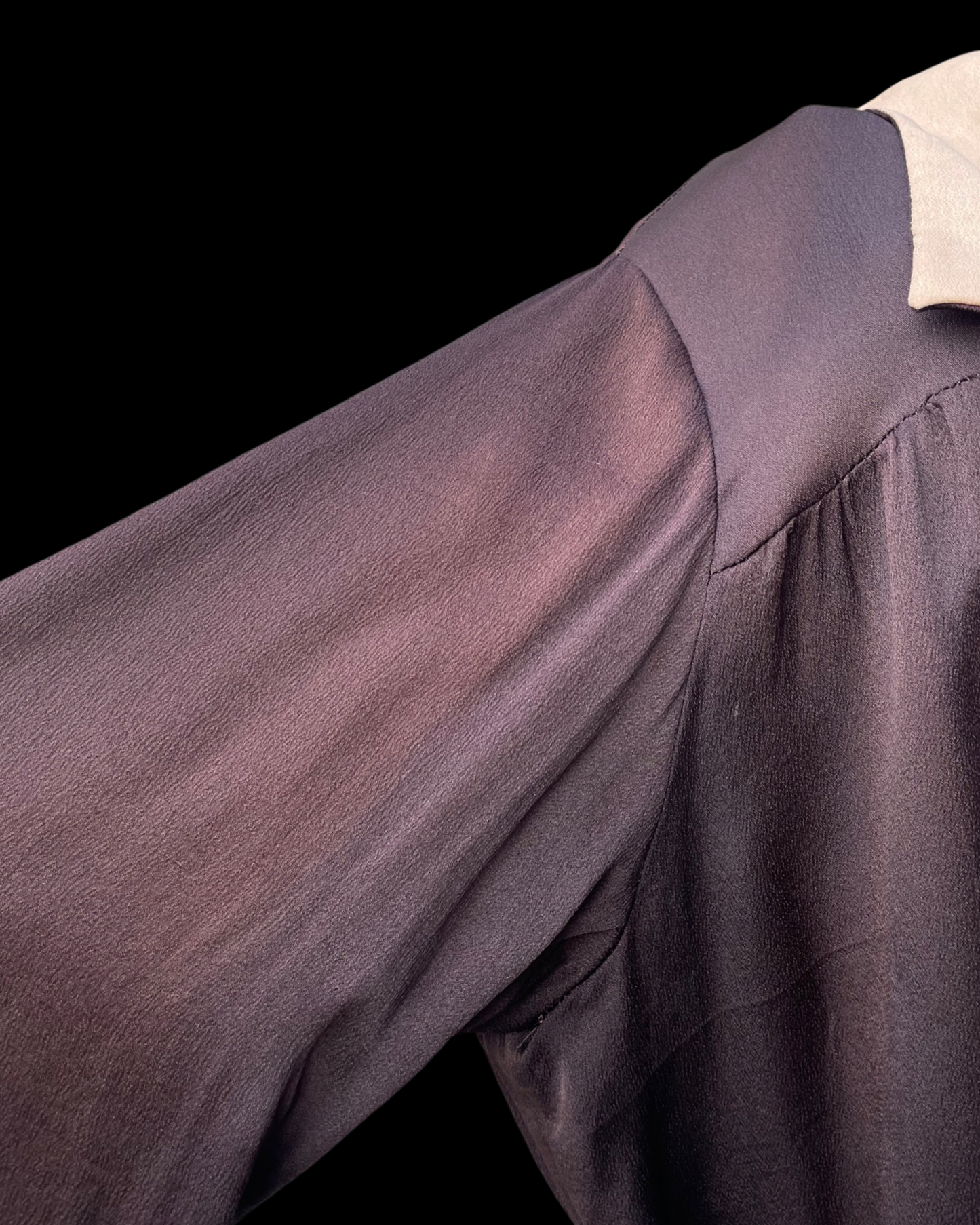 1920s Two Tone Silk Crepe Deco Blouse