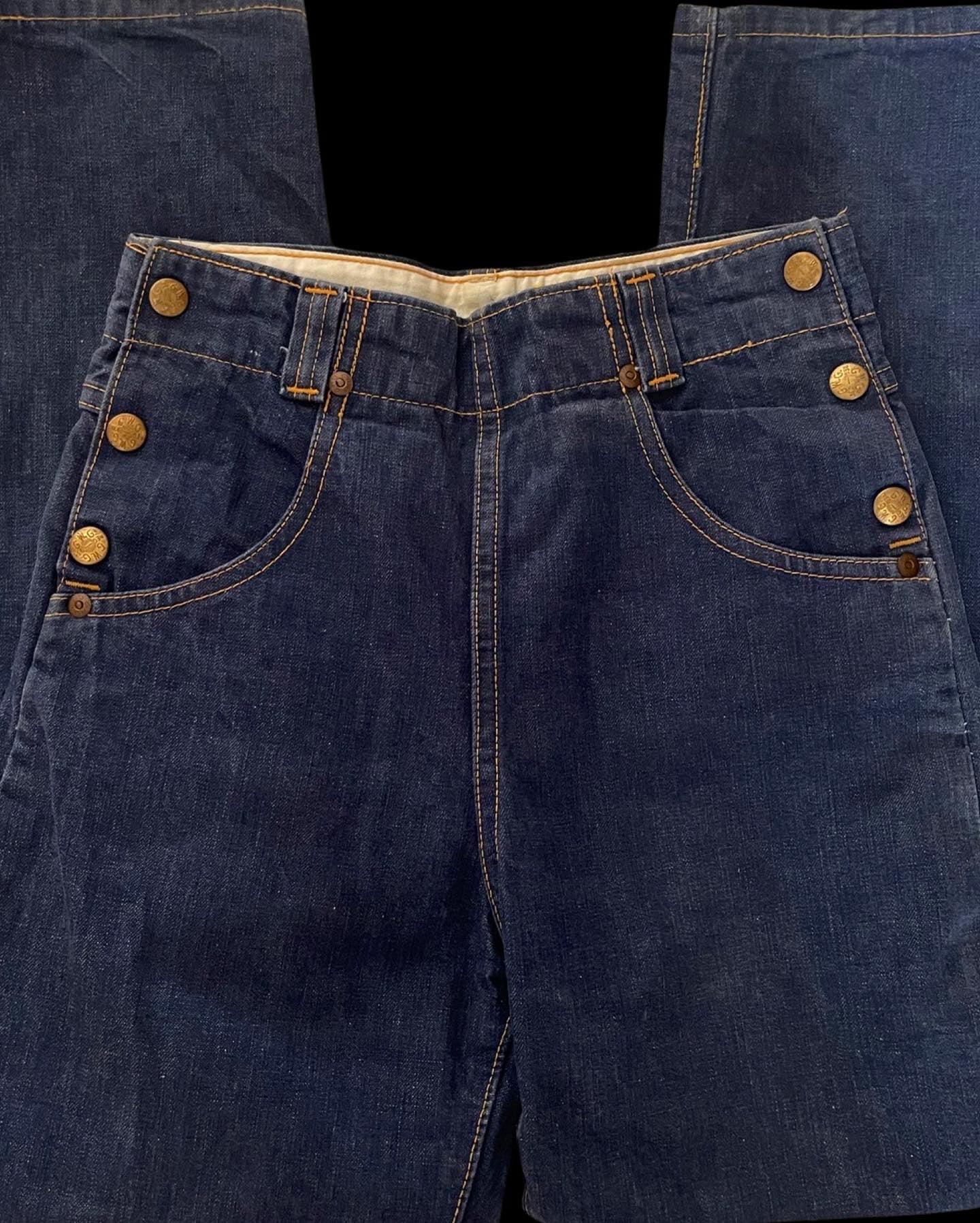 1950s Cowboy King Double Side Button Western Jeans