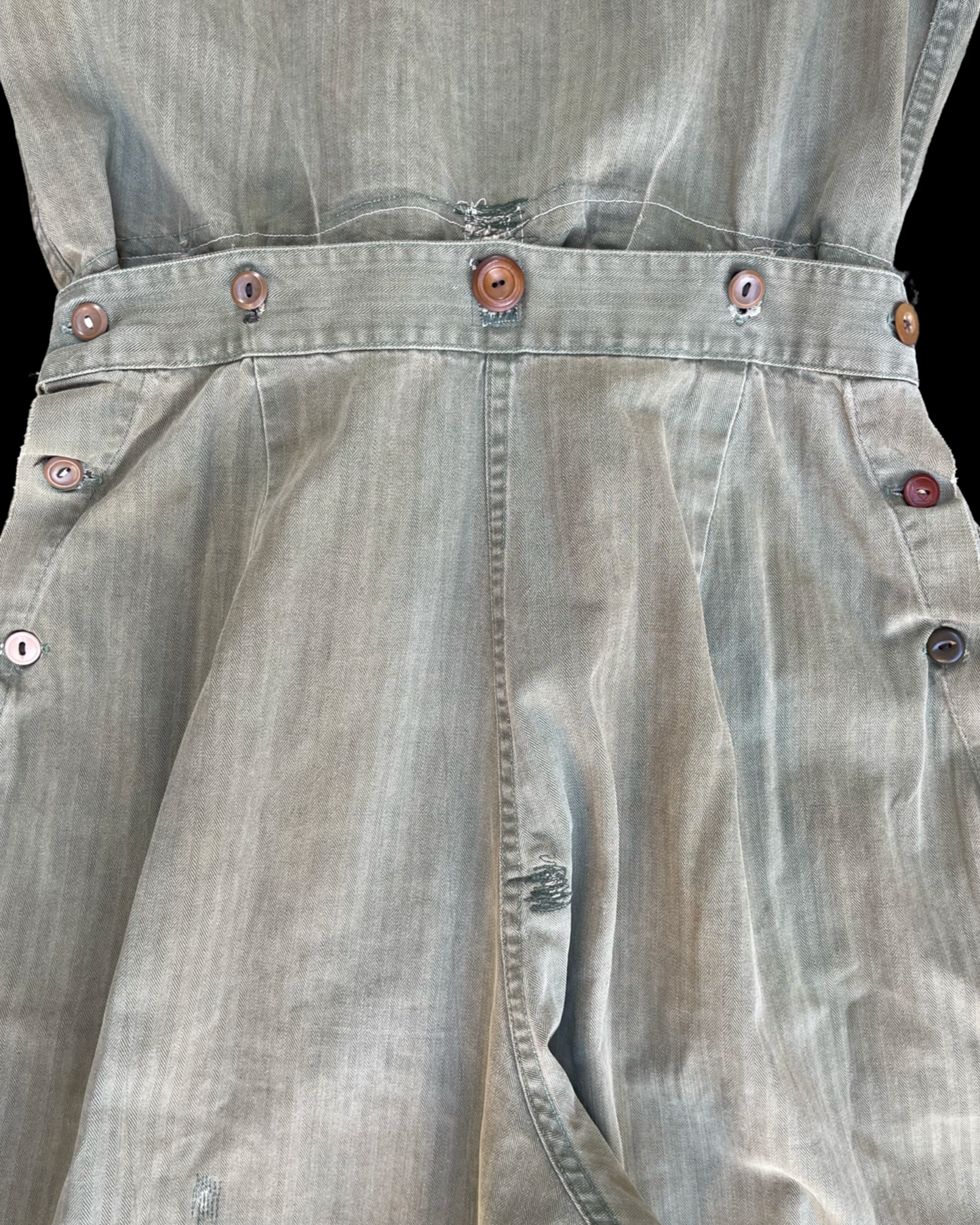 RARE WWII Era Women's Workwear HBT Coveralls Button Back