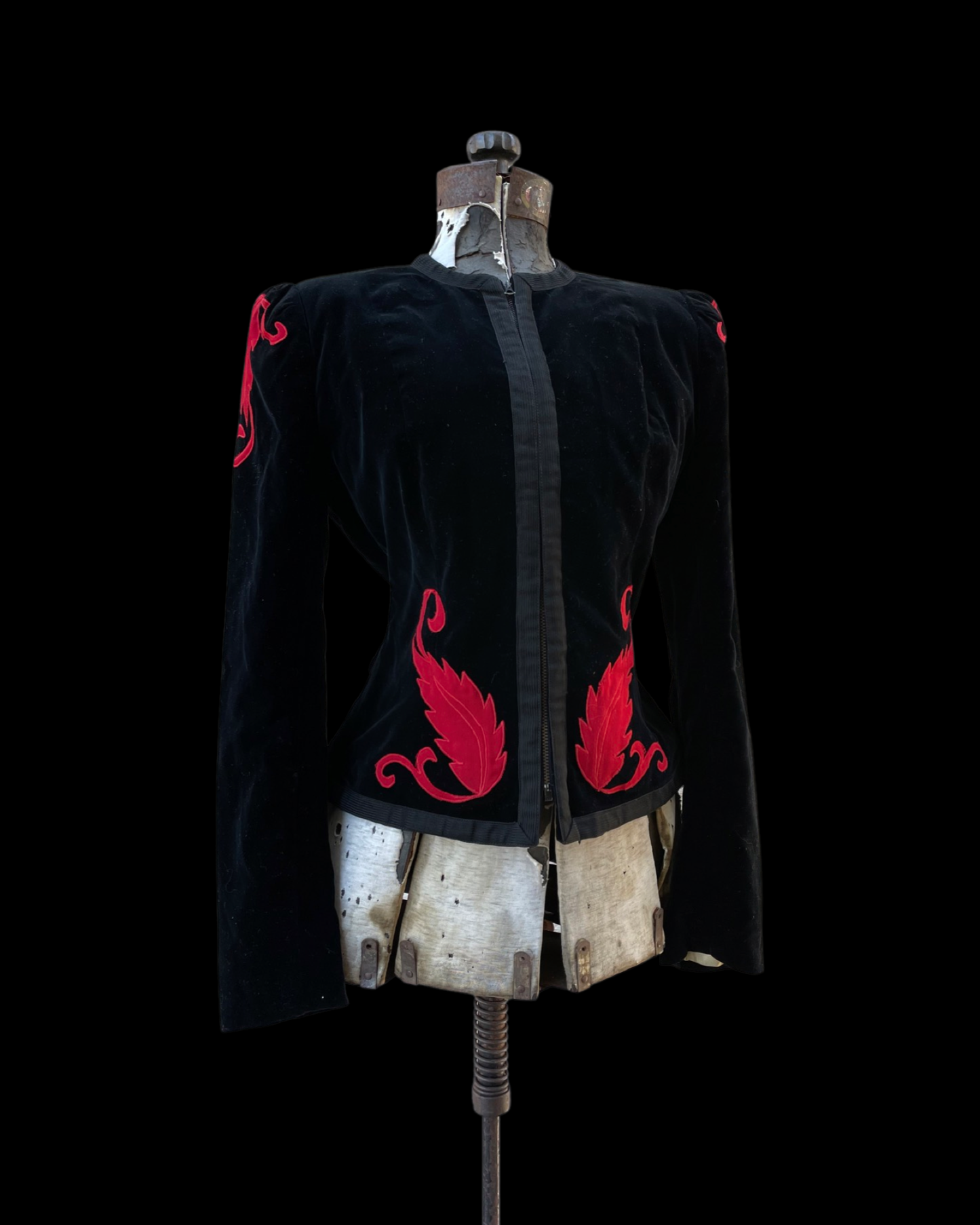 1940s Lanz Zip Front Velveteen Jacket