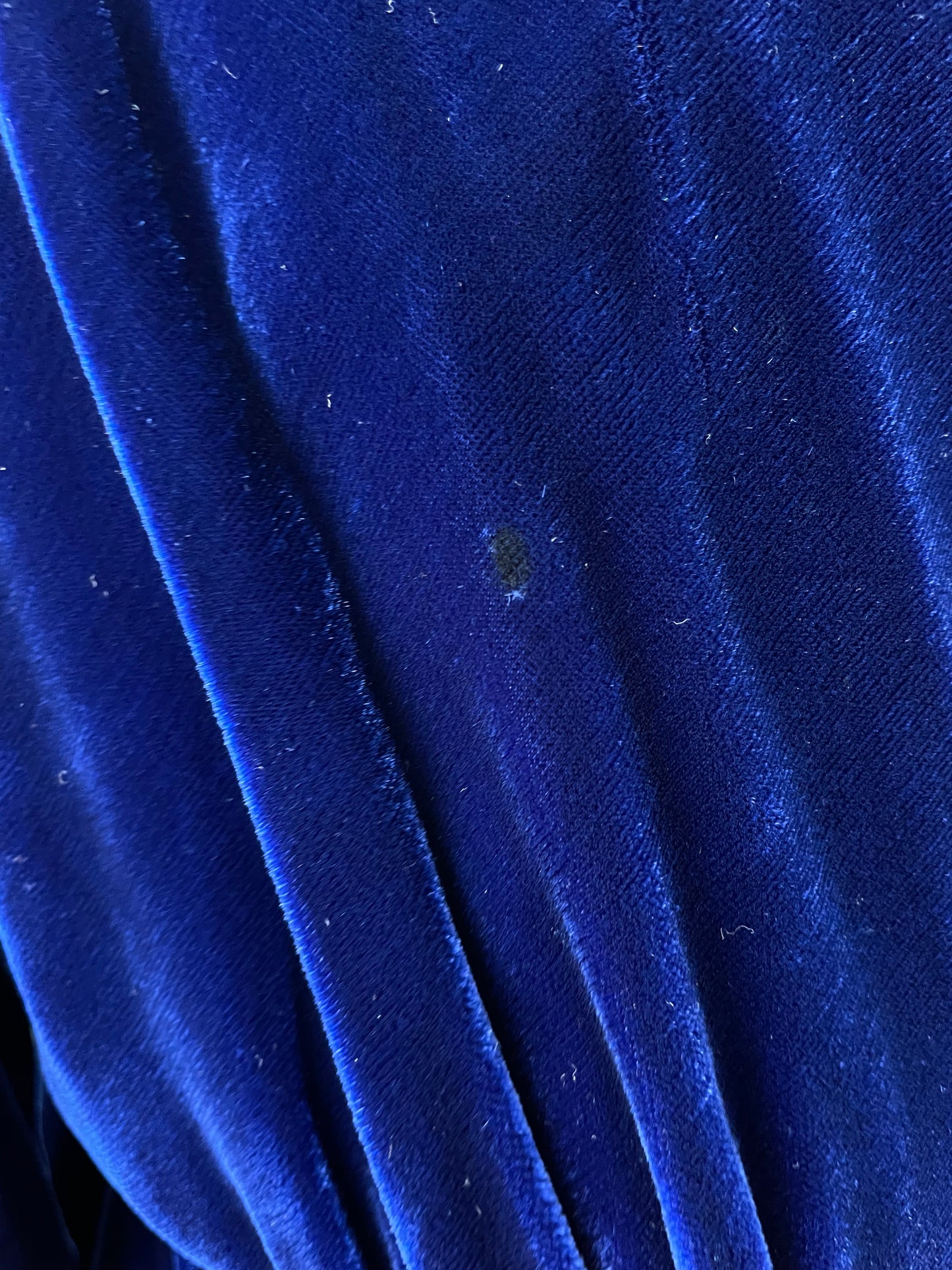 1940s Royal Blue Crushed Velvet Hostess Gown
