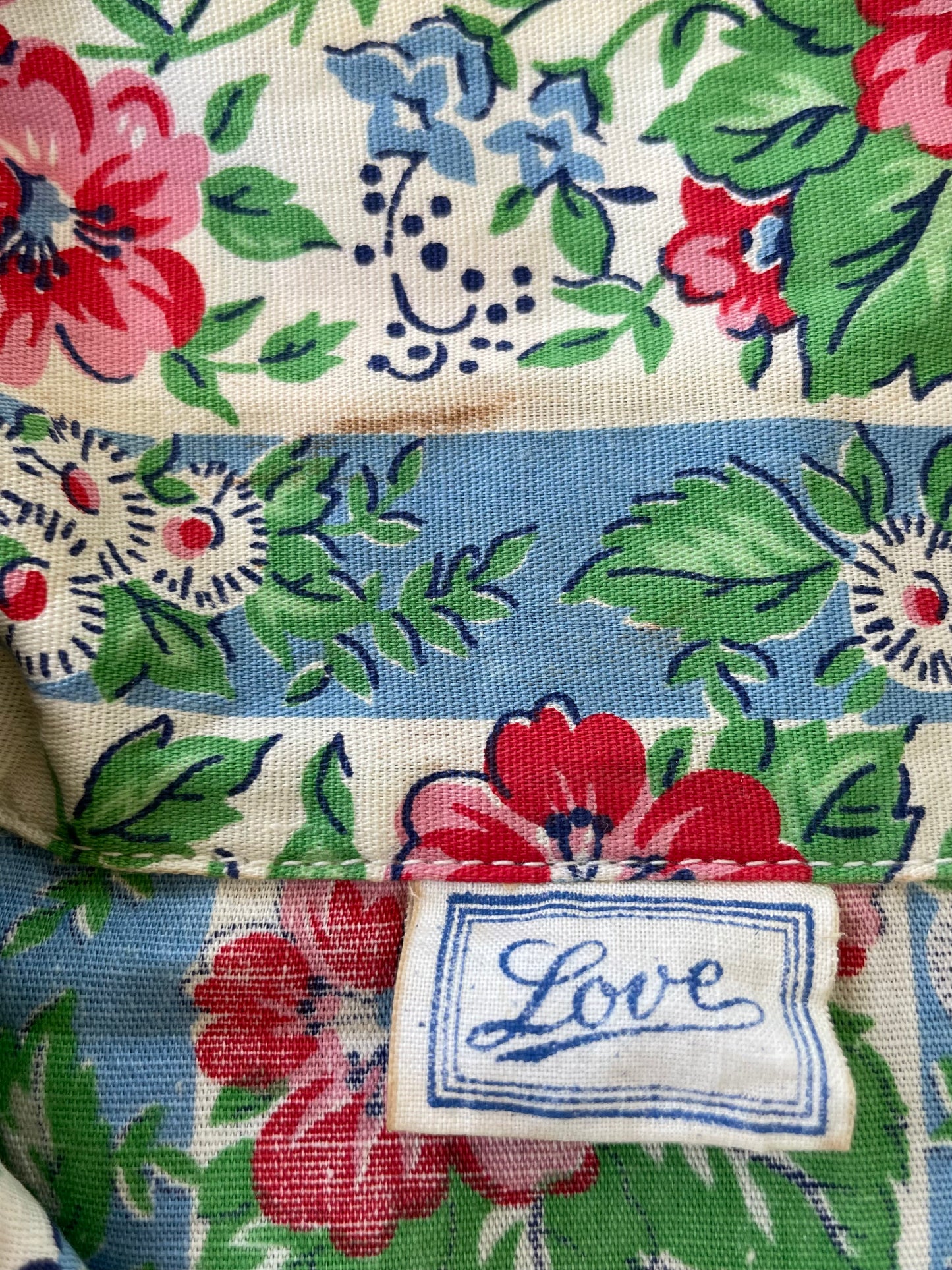 1940s Floral Cotton Button Front Playsuit