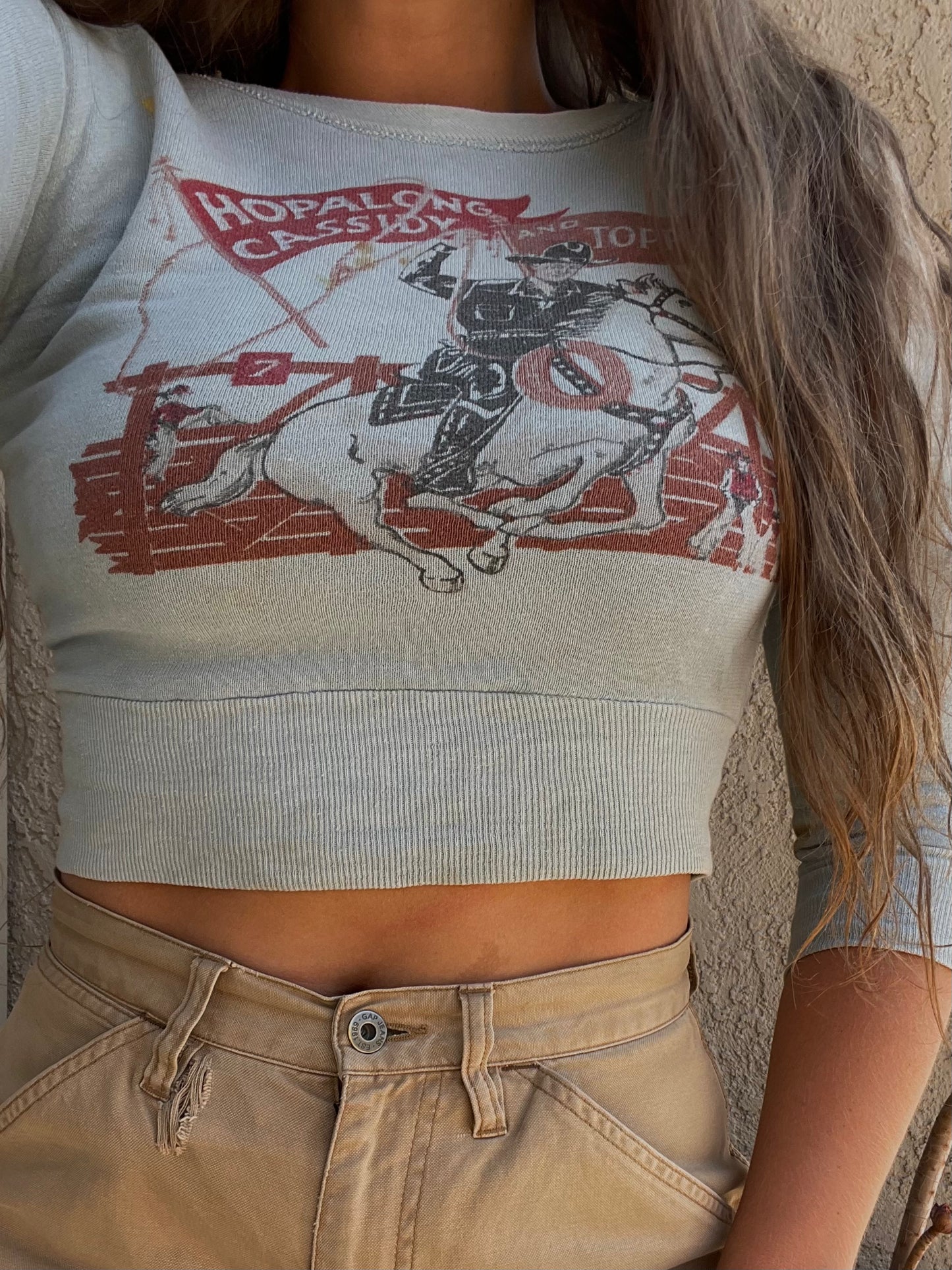 1950s Hopalong Cassidy & Topper Cropped Sweatshirt