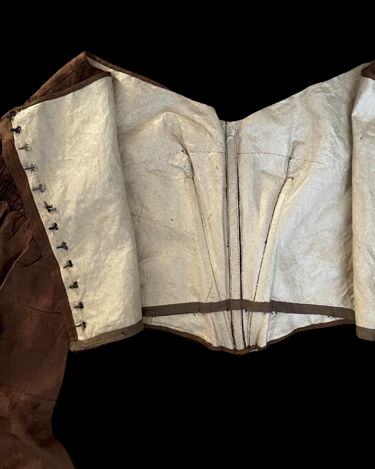 1840s Oak Leaf Silk Bodice