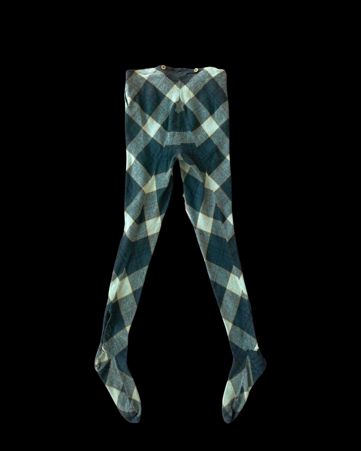 1930s Argyle Wool Fall Front Costume Pants