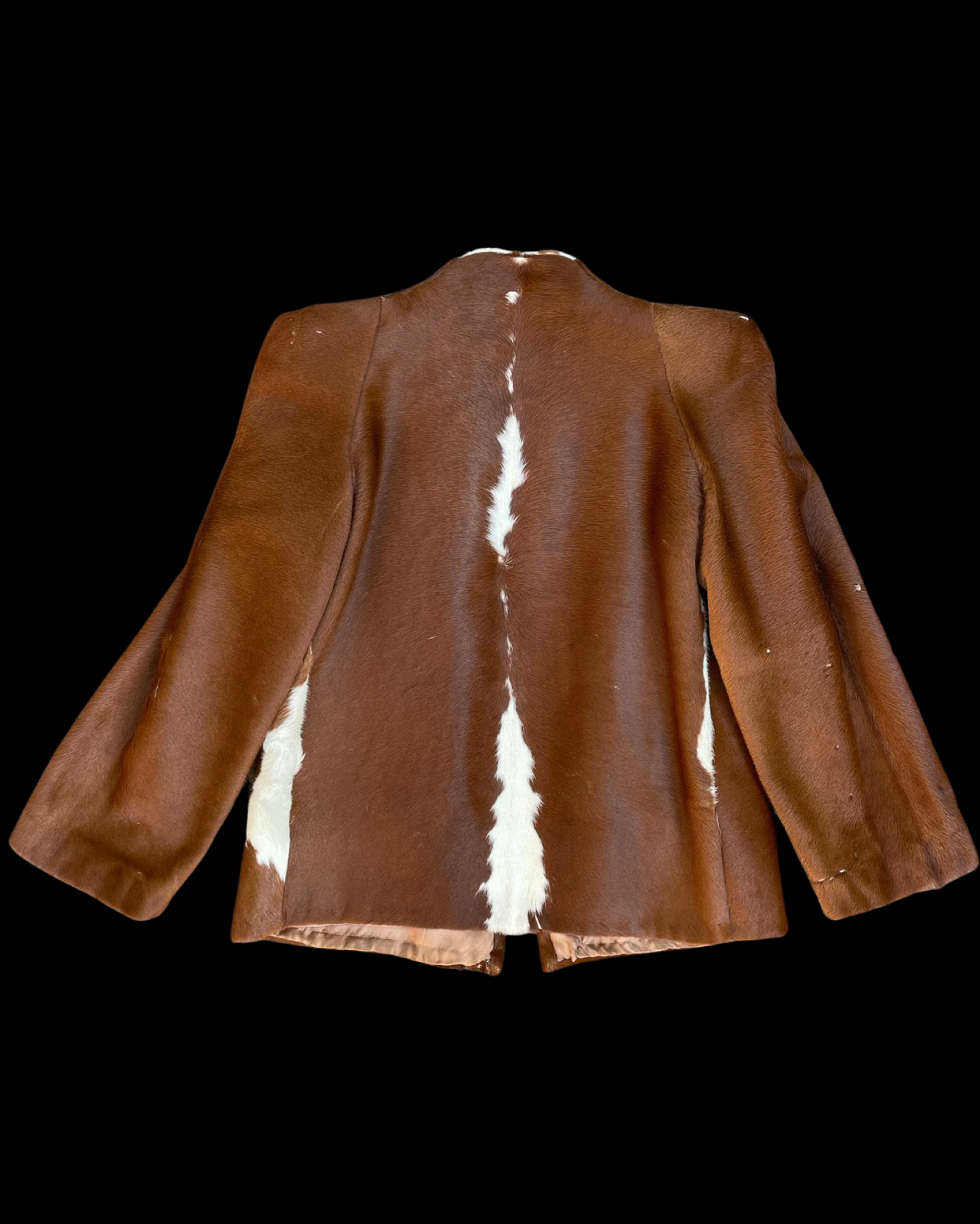 1940s Pagoda Shoulder Cowhide Hair On Hide Jacket