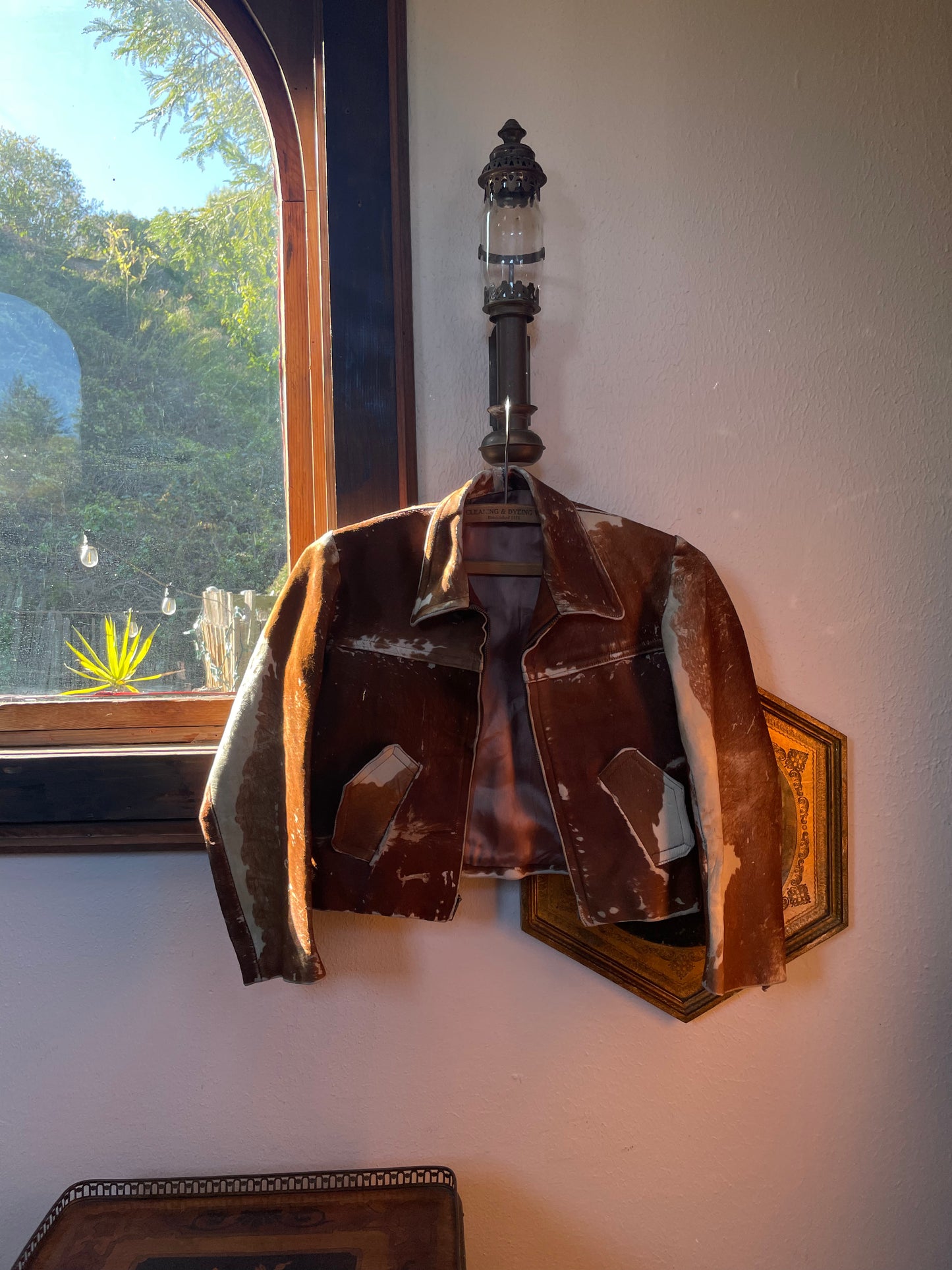 Rare 1940s Pony Hair Side Buckle Western Fringe Cropped Jacket