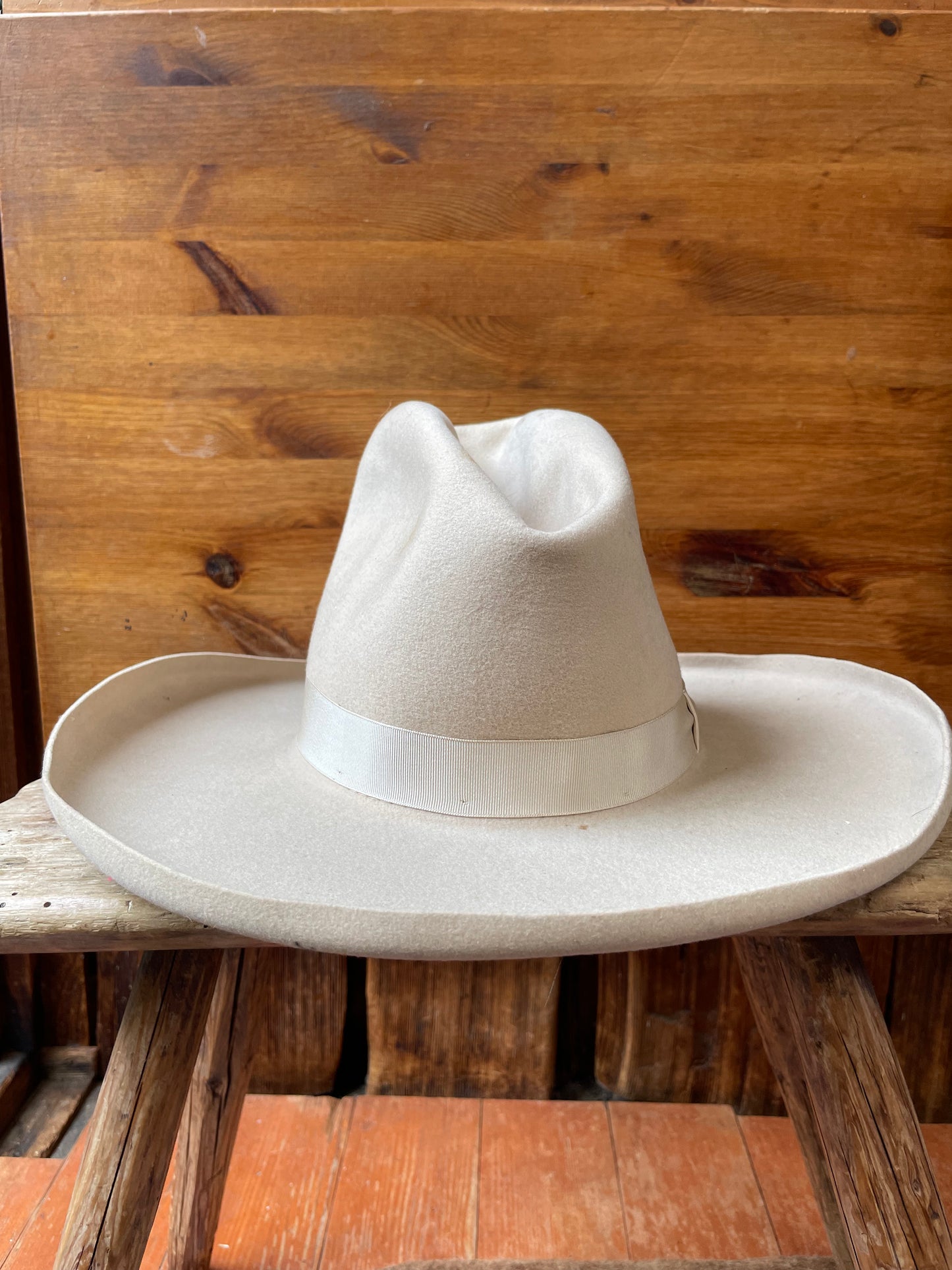 1940s Open Crown Beaver Felt Cowboy Western Hat