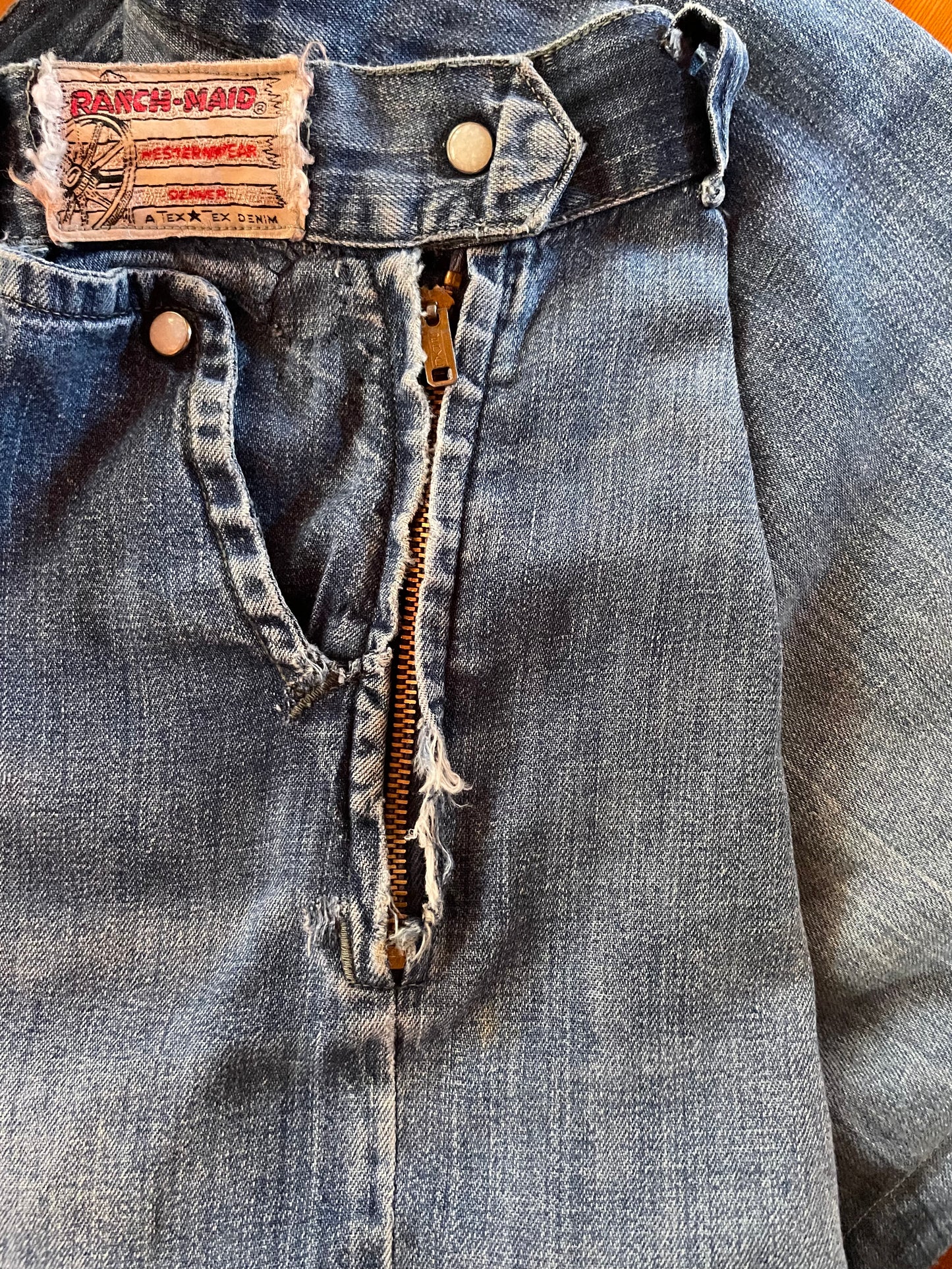 1950s Ranch-Maid Western Side Zip Denim Shorts
