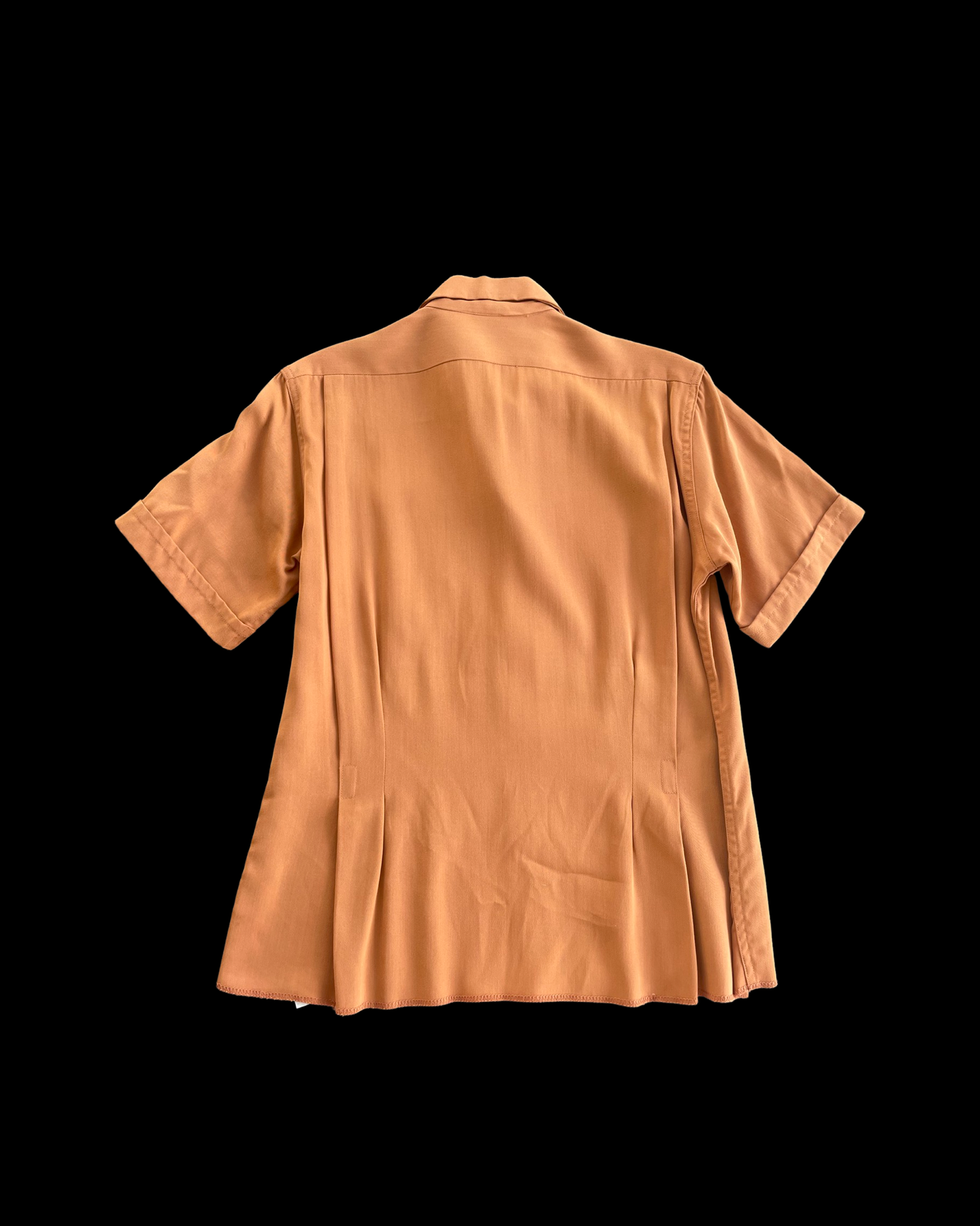 Rare Deadstock 1940s Terracotta Loop Collar Ladies Bowling Blouse