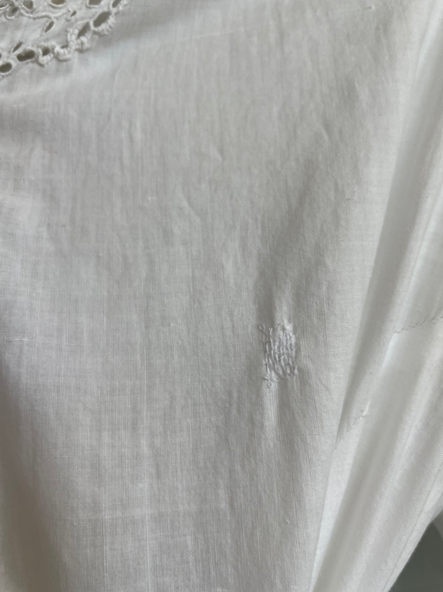 Antique Victorian Cotton Eyelet Trained Trousseau
