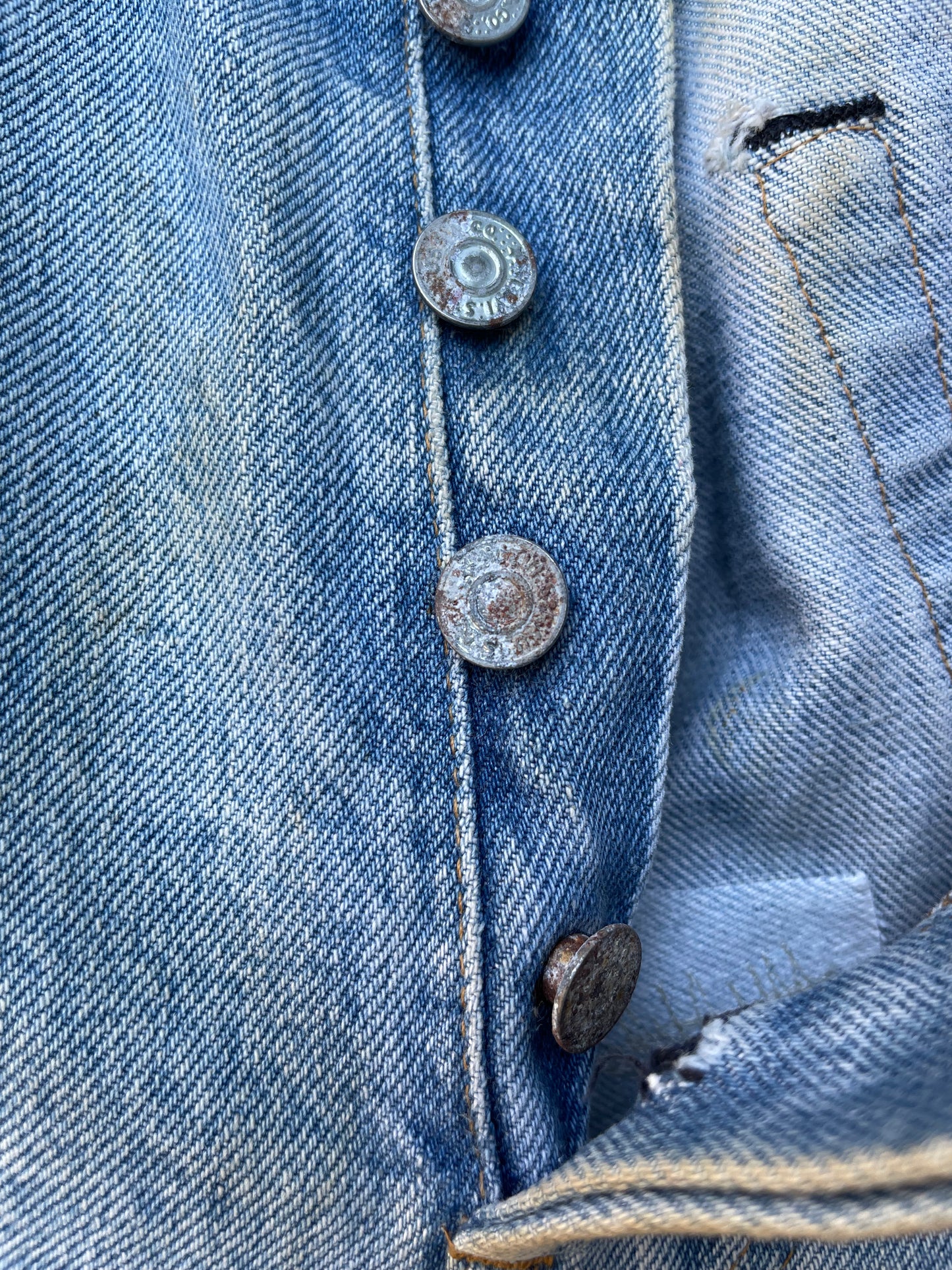 1980s Selvedge Distressed 501 Levis