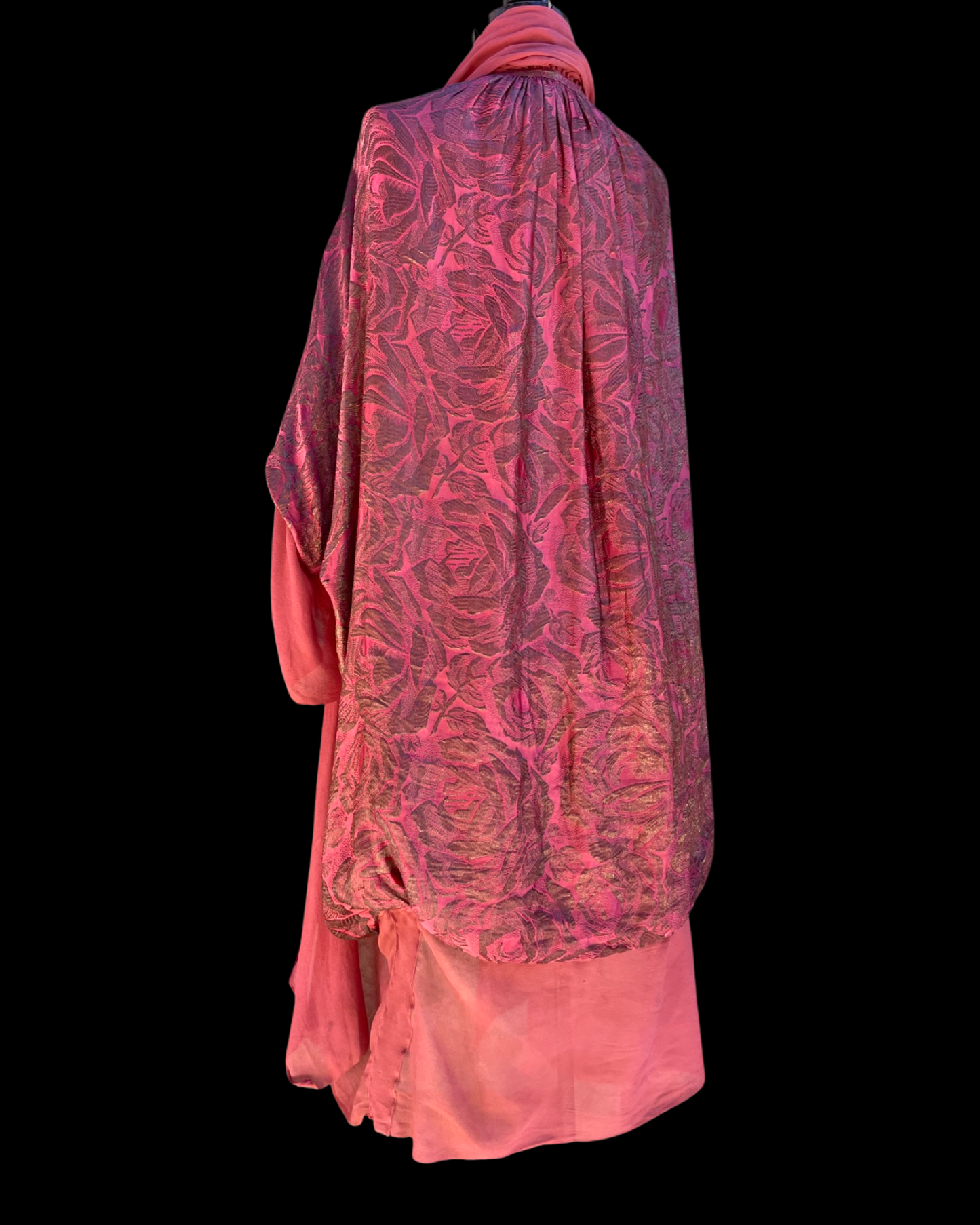 1920s Gold Lamé & Chiffon Cocoon Cape